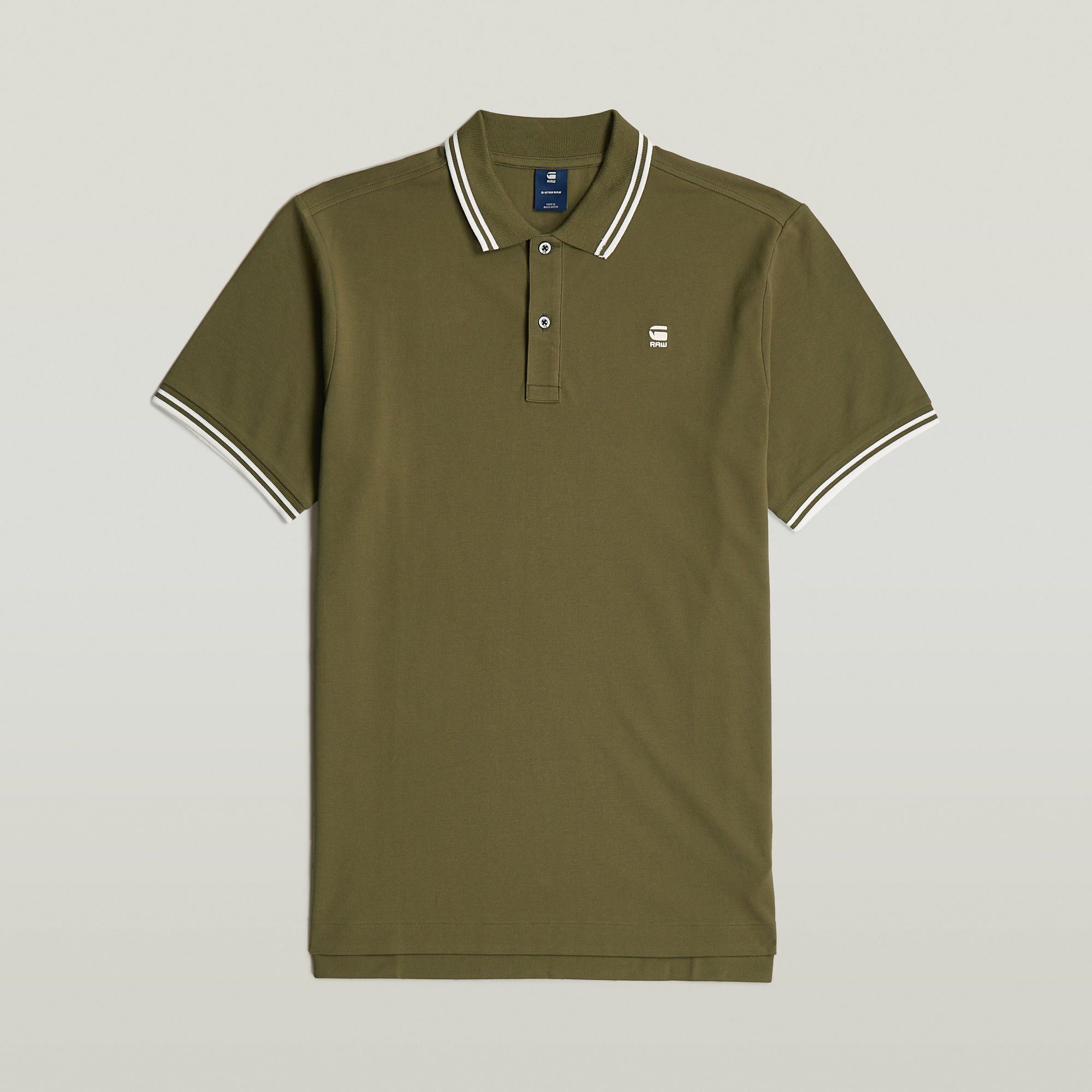 G-Star RAW Dunda Slim Stripe Polo Groen Heren