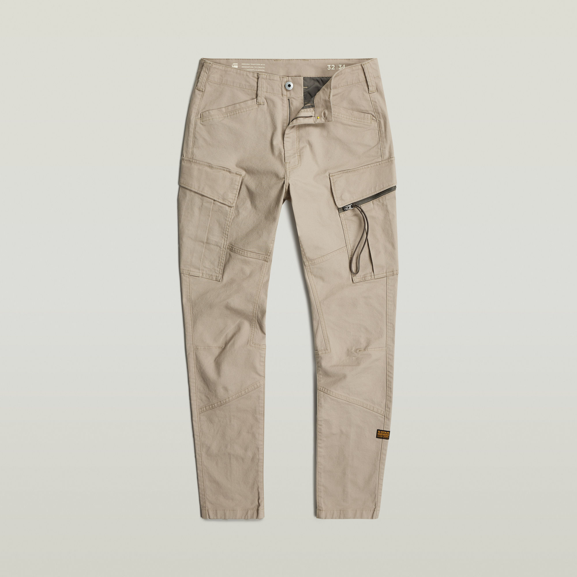 G-Star RAW Zip Pocket 3D Skinny Cargo Broek 2.0 Beige Heren