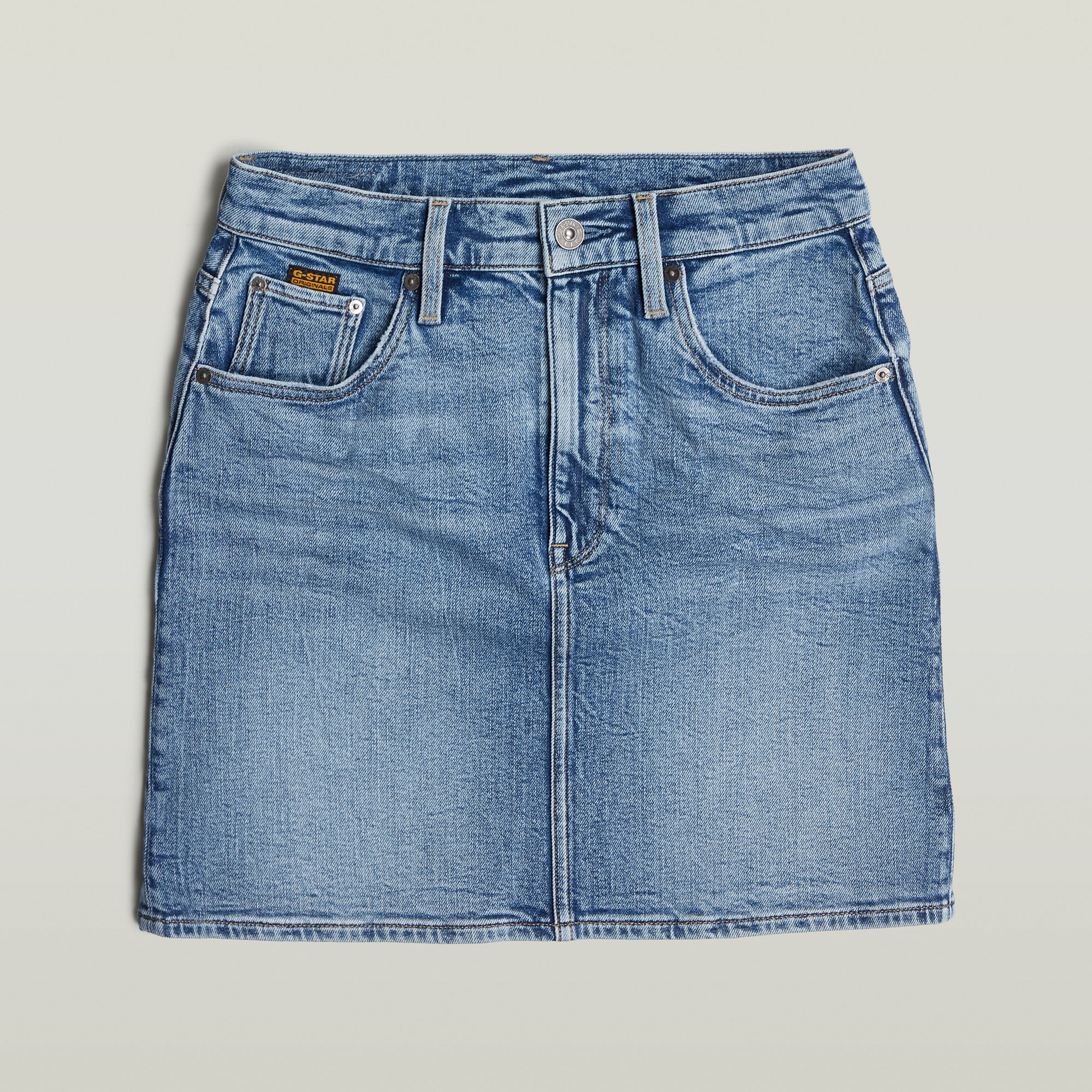 G-Star RAW Viktoria Short Skirt Clean Edge Midden blauw Dames