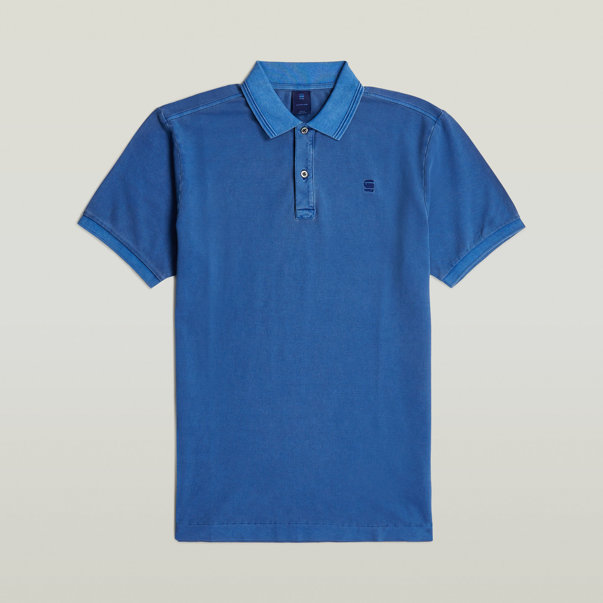 G-Star RAW Dunda Overdyed Slim Polo Midden blauw Heren