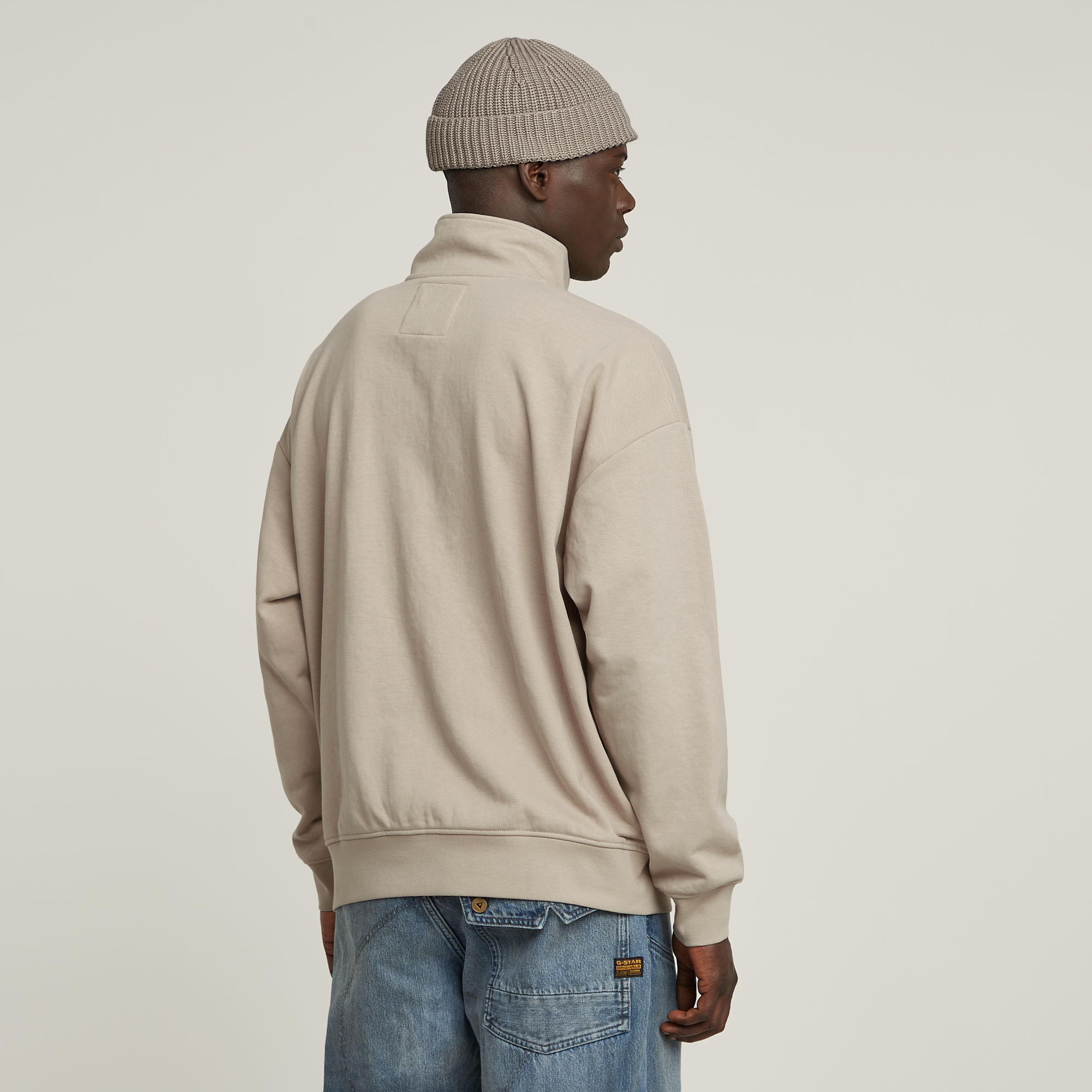 G-Star RAW Snap Button Loose Sweater Beige Heren