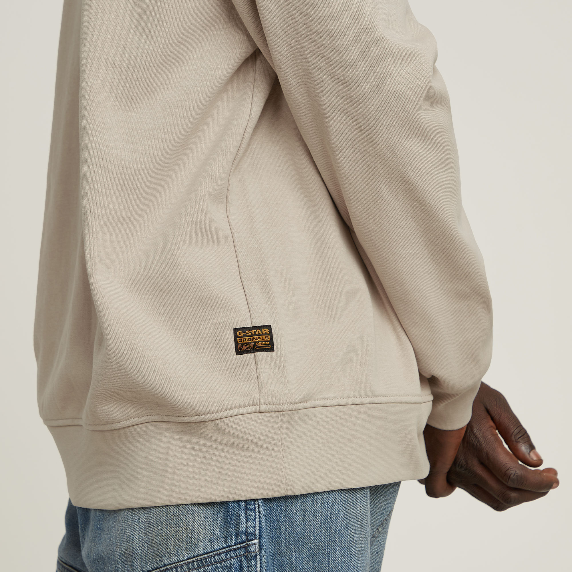 G-Star RAW Snap Button Loose Sweater Beige Heren