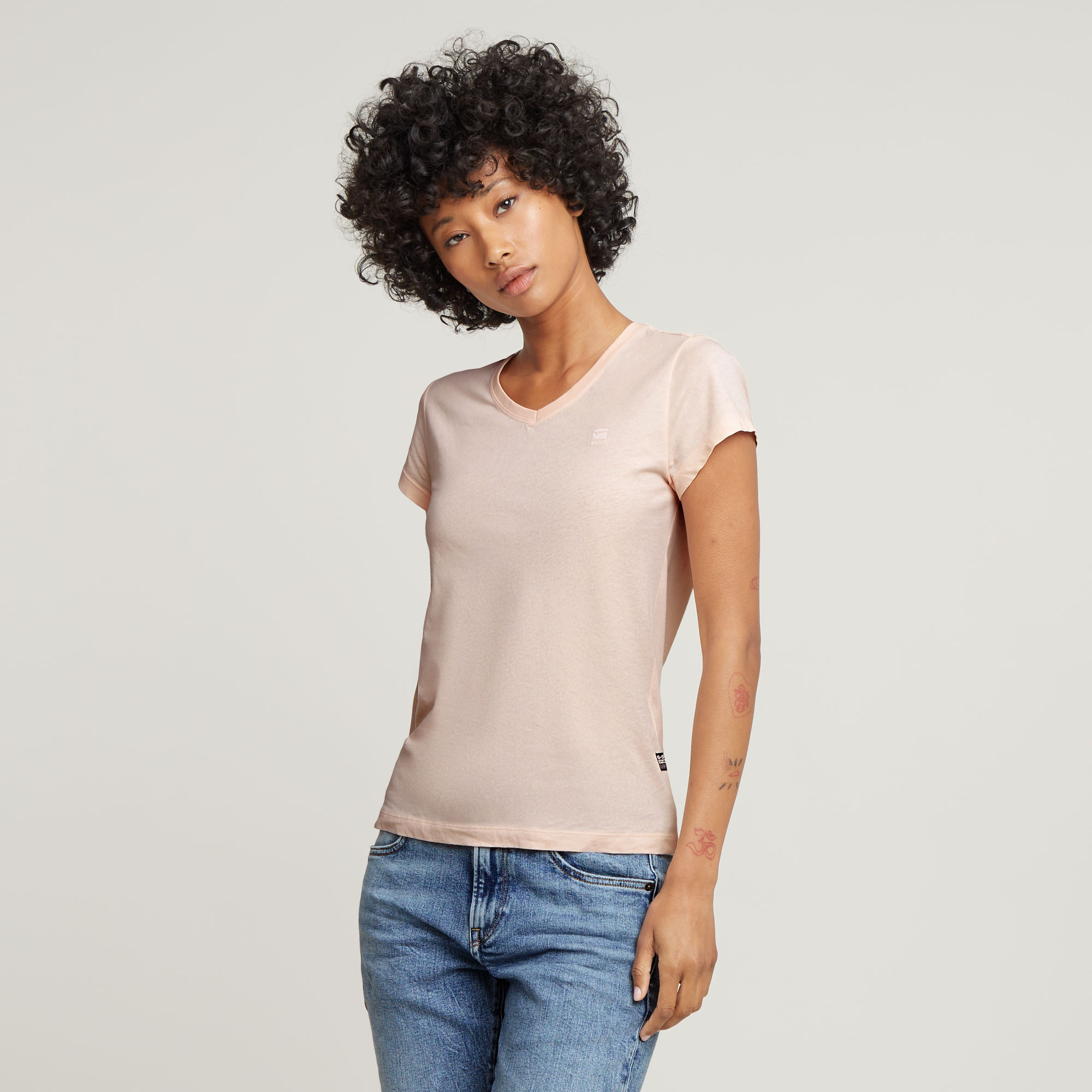 G-Star RAW Eyben Slim V-Hals Top 2.0 - Roze - Dames