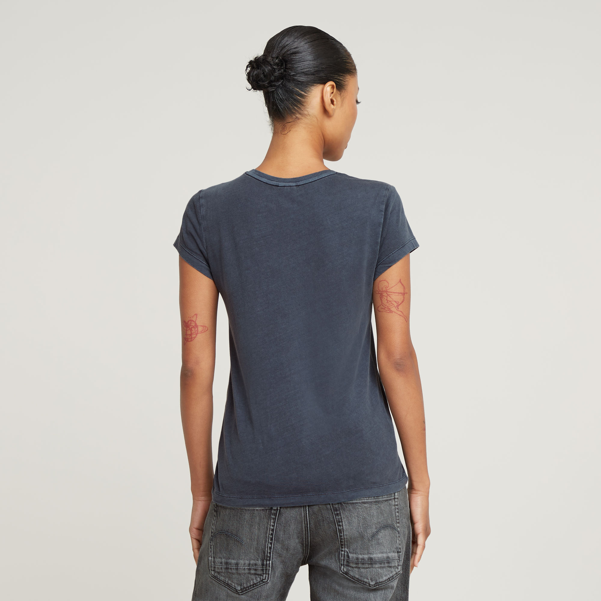 G-Star RAW Overdyed Eyben Slim V-Hals Top 2.0 Donkerblauw Dames
