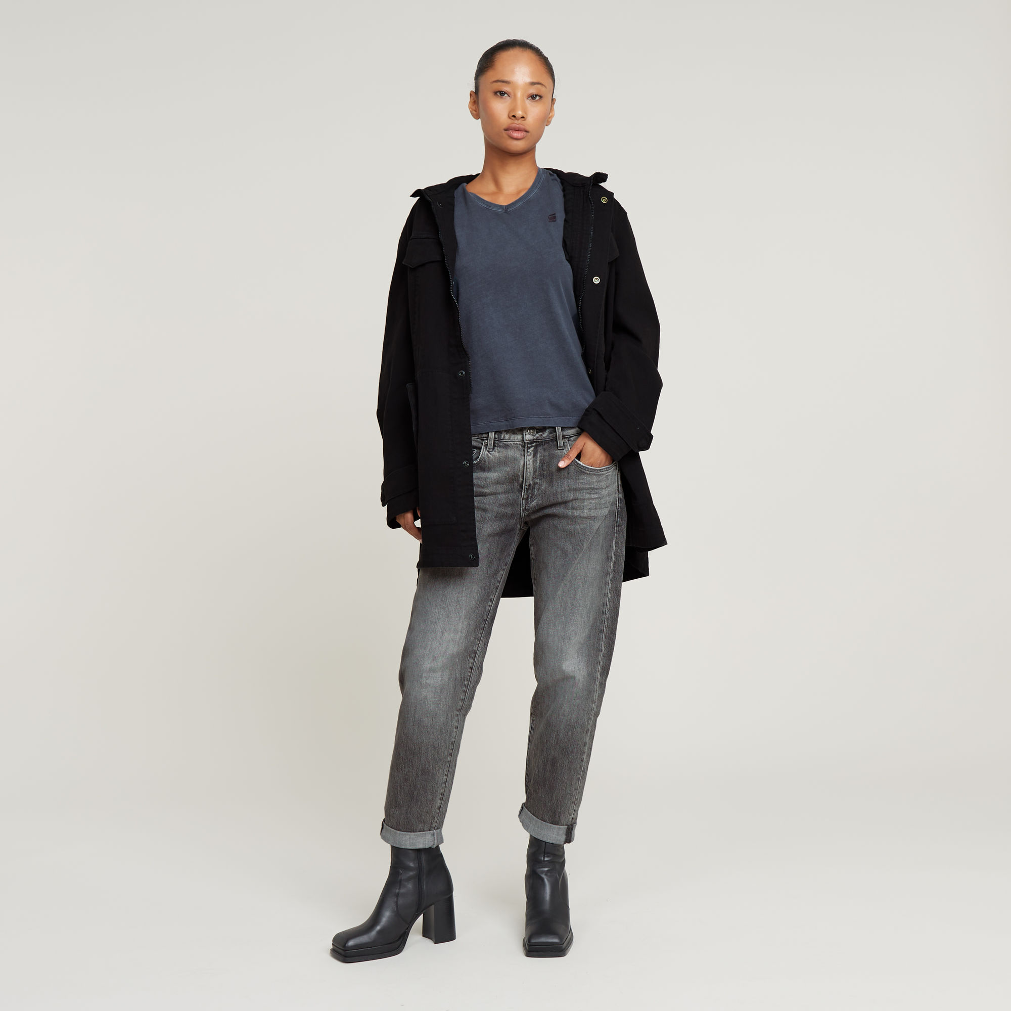 G-Star RAW Overdyed Eyben Slim V-Hals Top 2.0 Donkerblauw Dames