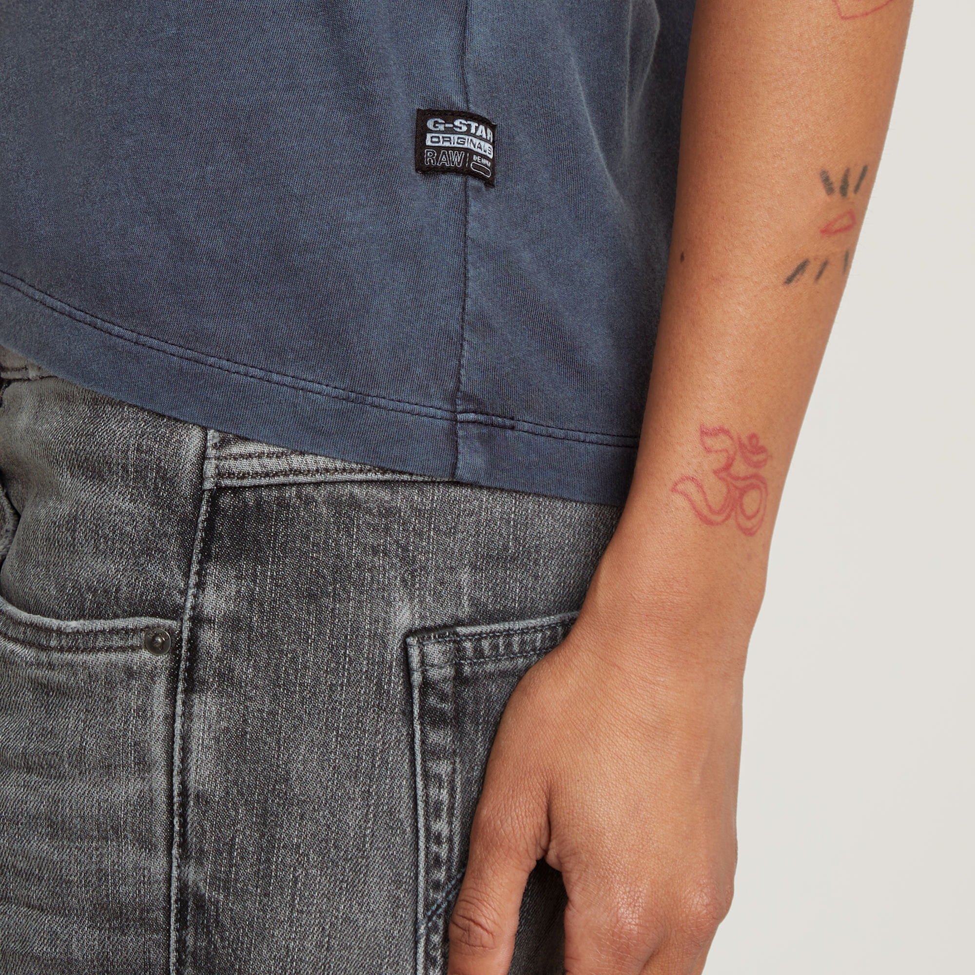 G-Star RAW Overdyed Eyben Slim V-Hals Top 2.0 Donkerblauw Dames