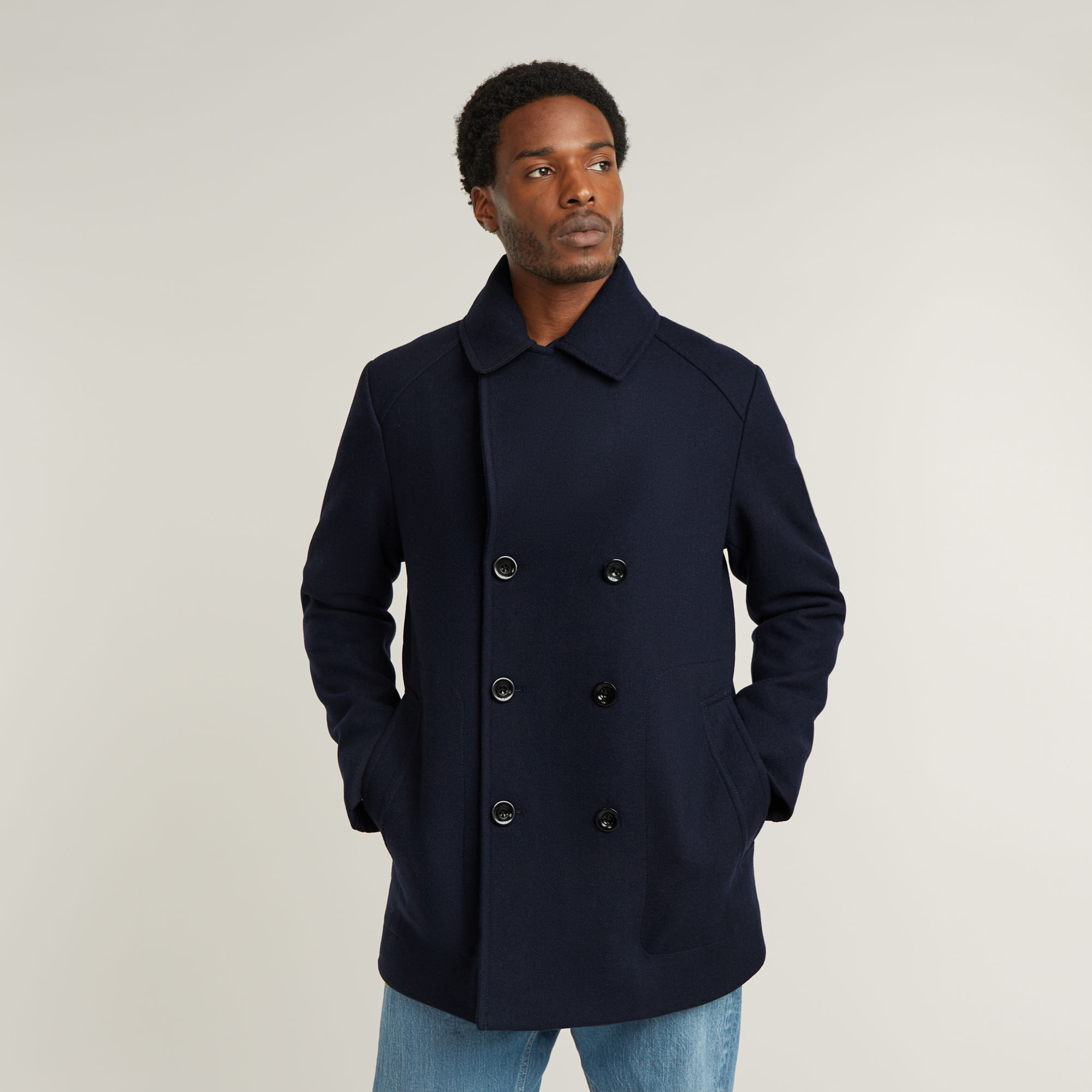 Wool Cabanjacke - Dunkelblau - Herren