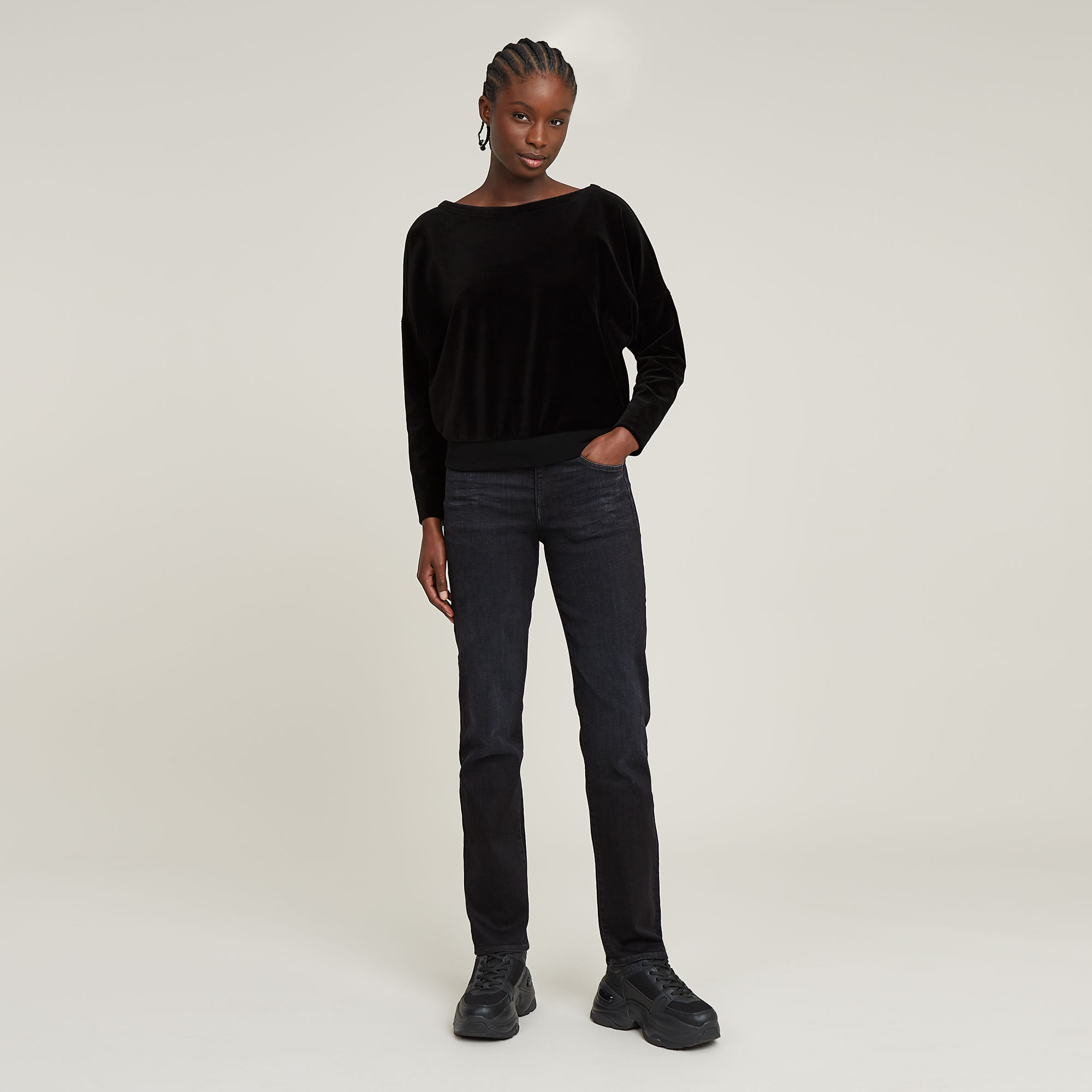 G-Star RAW Strace Straight Jeans Donkerblauw Dames