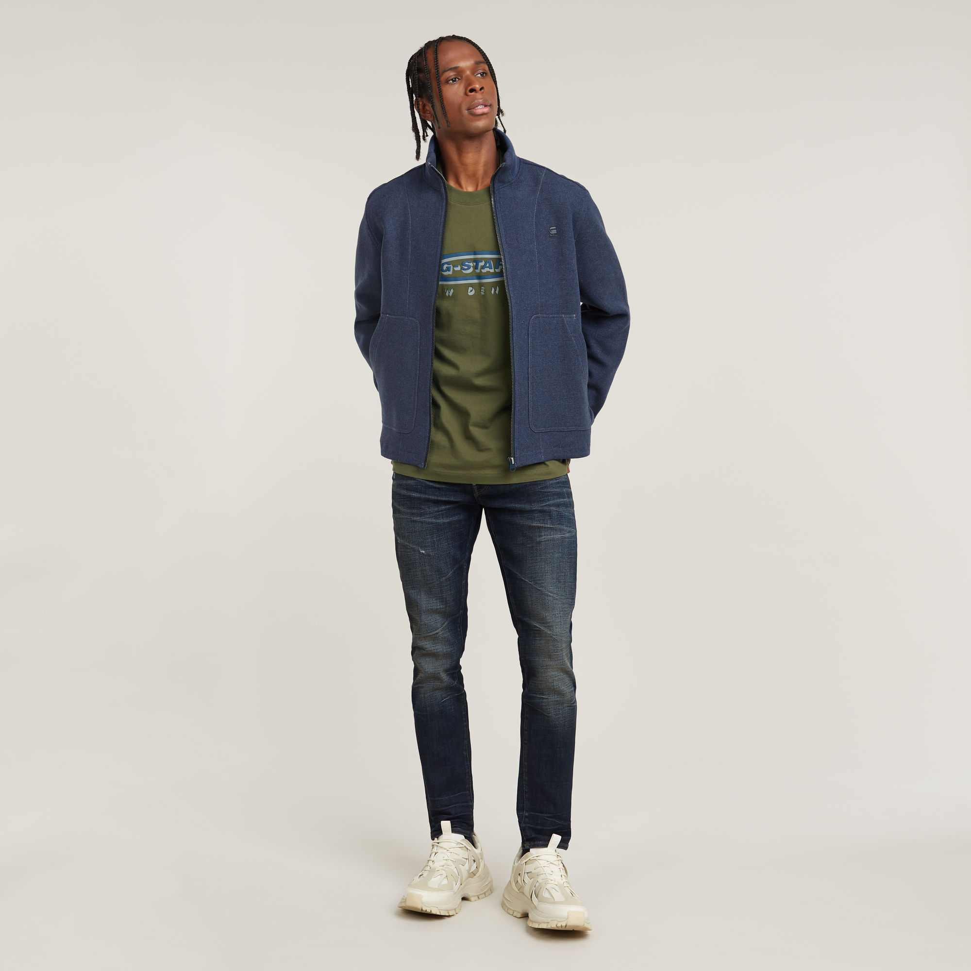 G-Star RAW Wool Utility Jack Midden blauw Heren