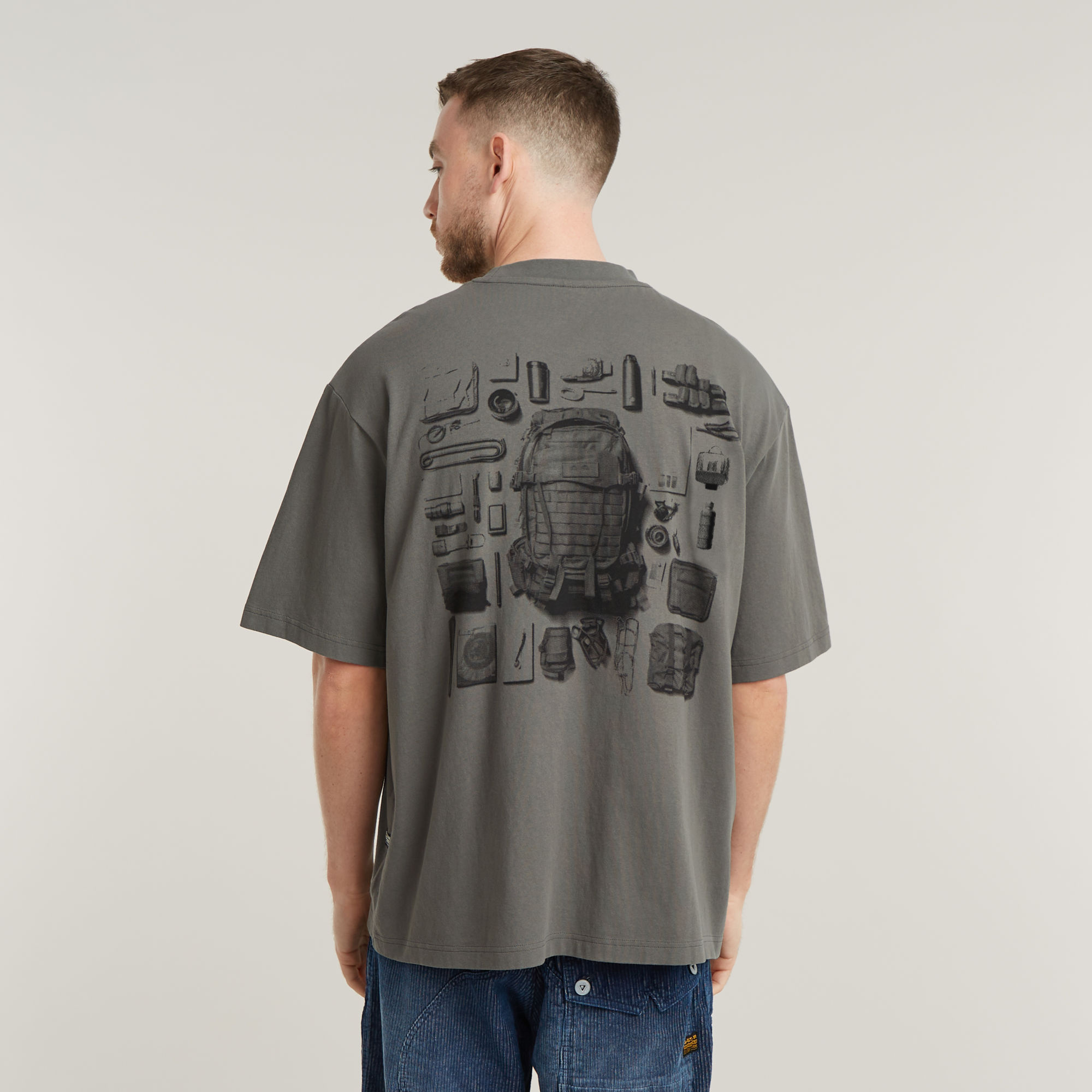 Knolling Back Graphic Boxy T-Shirt - Grau - Herren