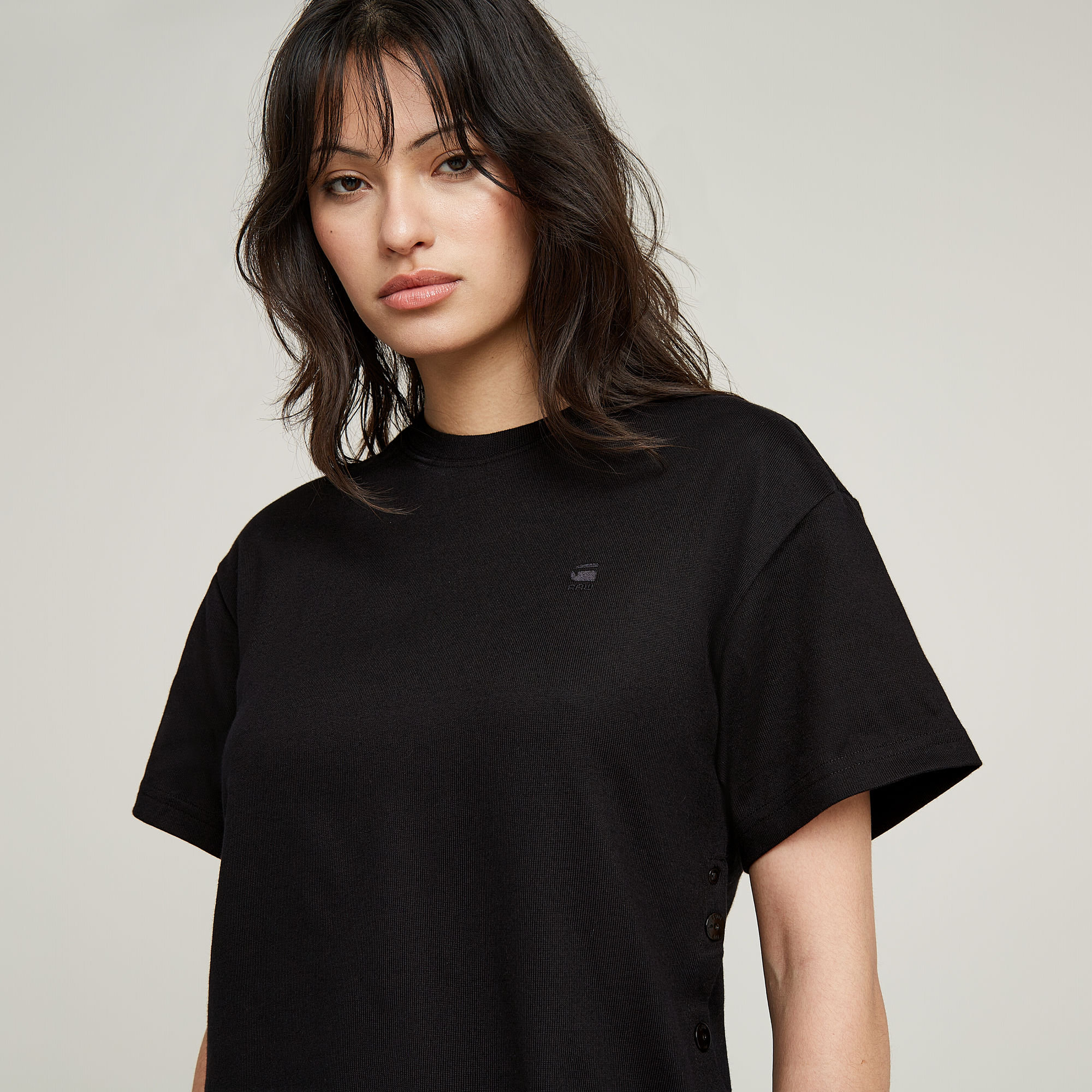 G-Star RAW Side Buttons Relaxed Top Zwart Dames