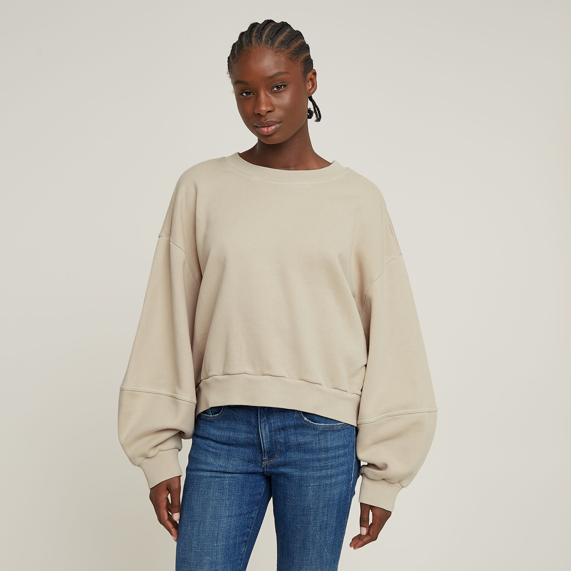 G-Star RAW Overdyed Big Sleeve Oversized Sweater - Beige - Dames