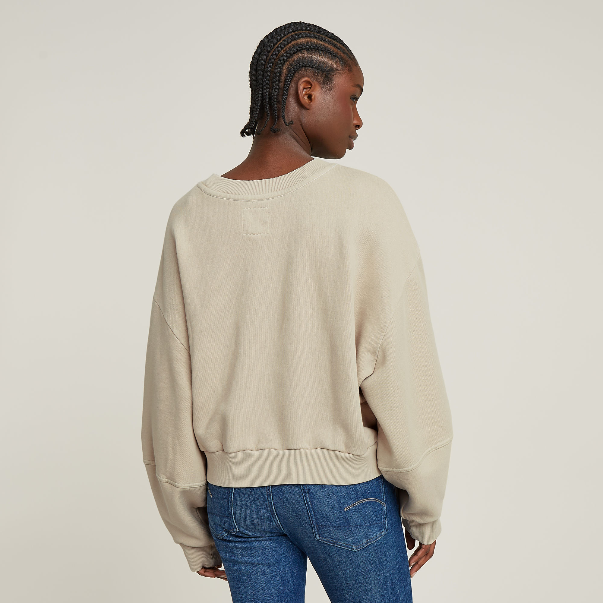 G-Star RAW Overdyed Big Sleeve Oversized Sweater Beige Dames