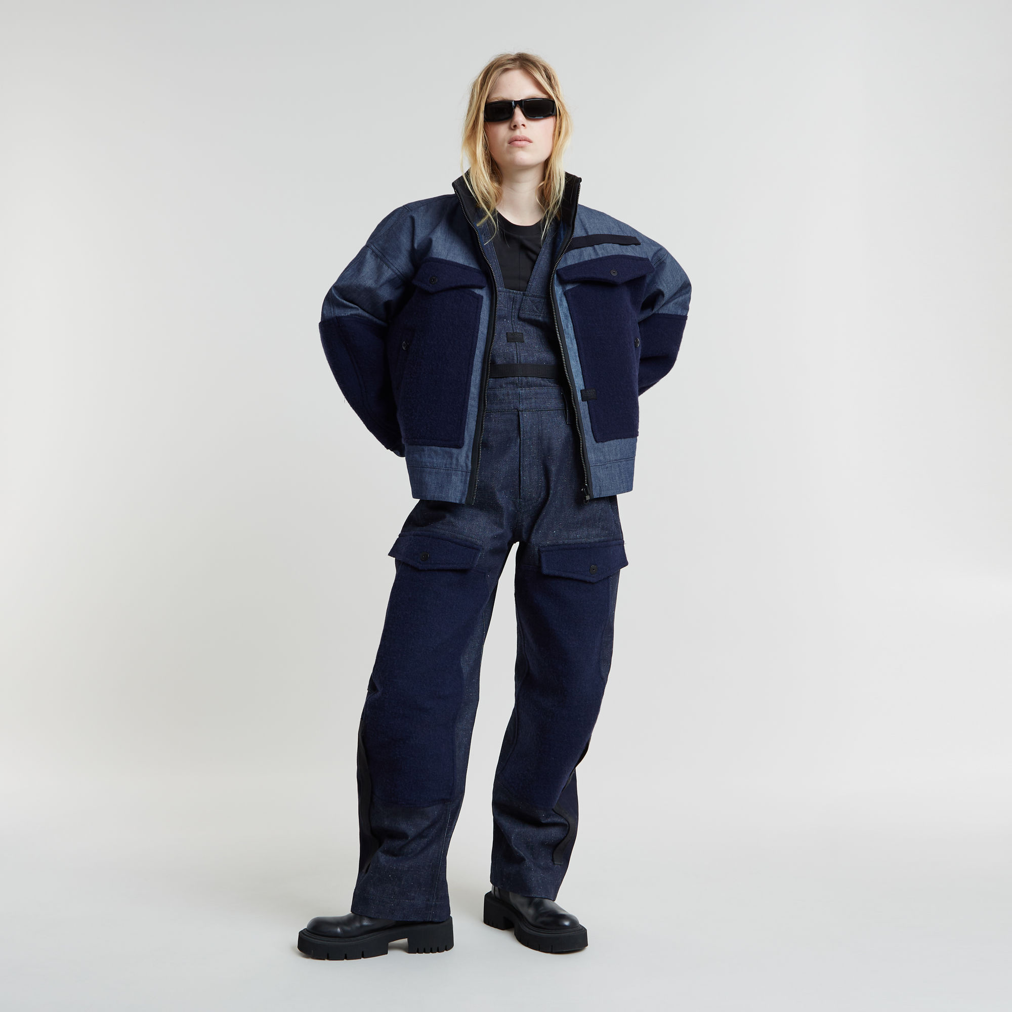 Thumbnail - Unisex GSRR Maxi Bib Jumpsuit - Dunkelblau - Herren