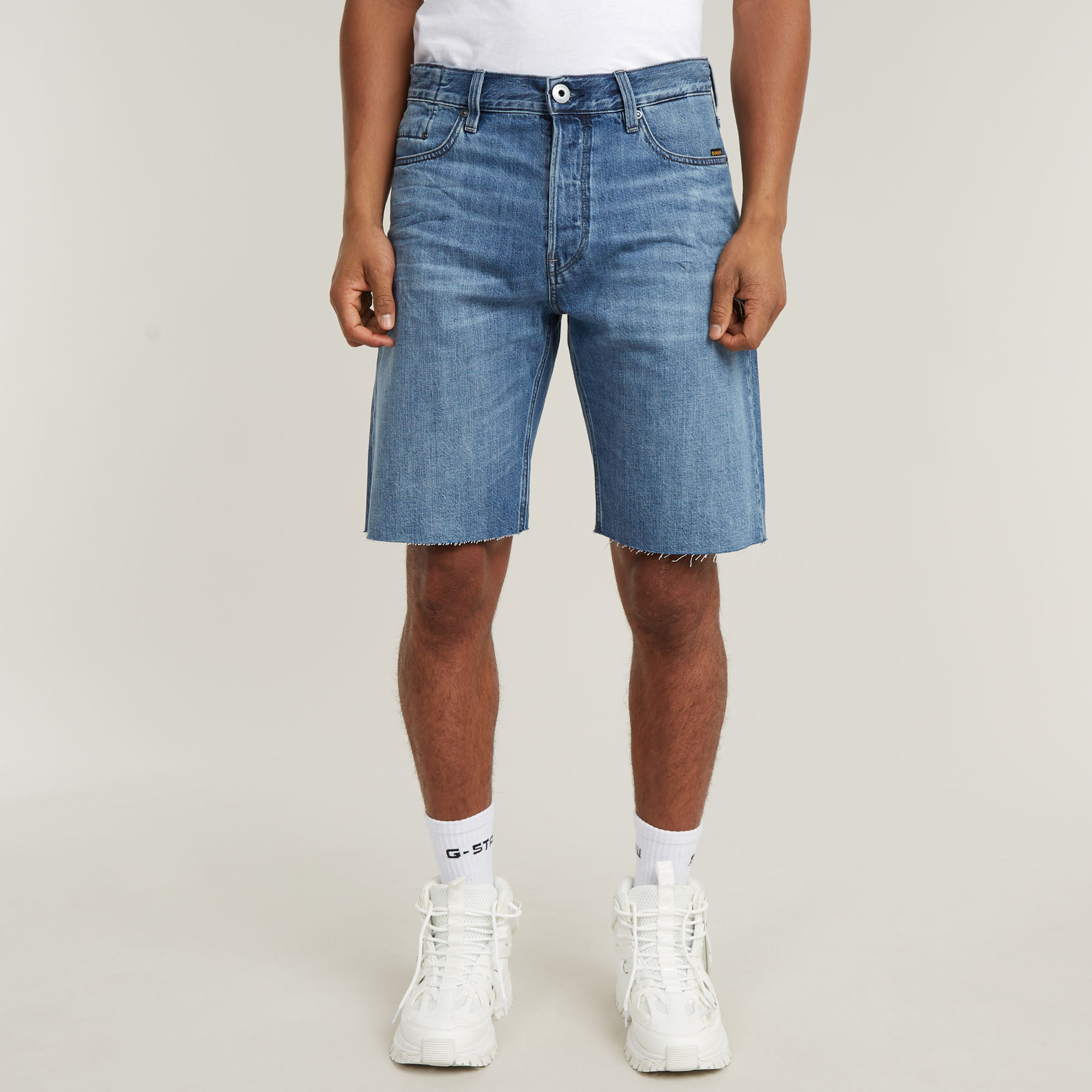 

Dakota Denim Shorts Raw Edge - Medium blue - Men