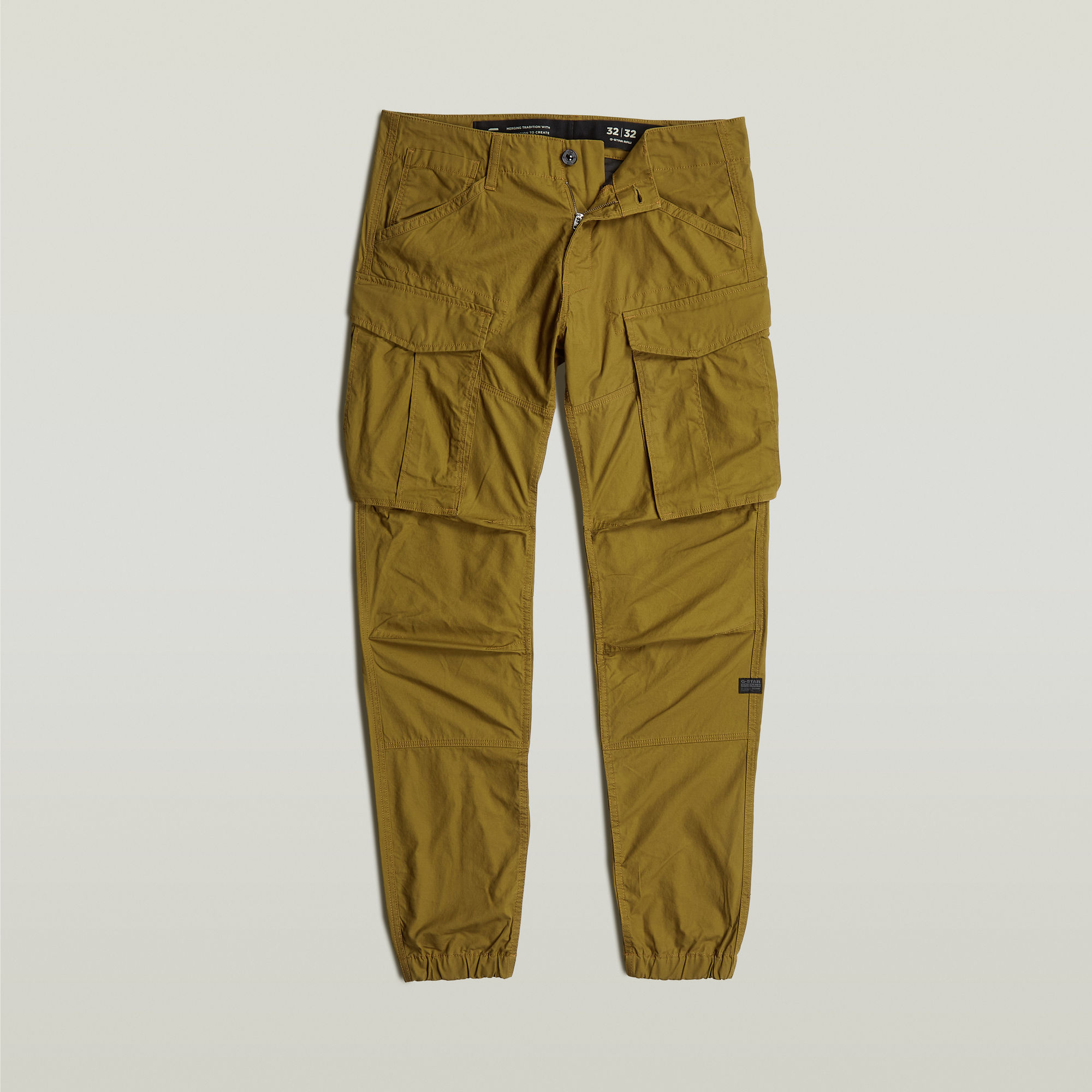 G-Star RAW Cargo Broek 3D Regular Tapered Cuffed Groen Heren
