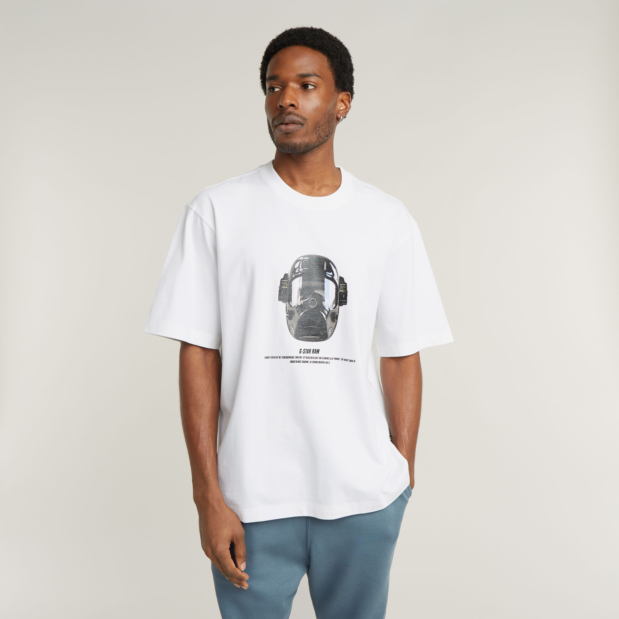 

Mask Graphic Boxy T-Shirt - White - Men