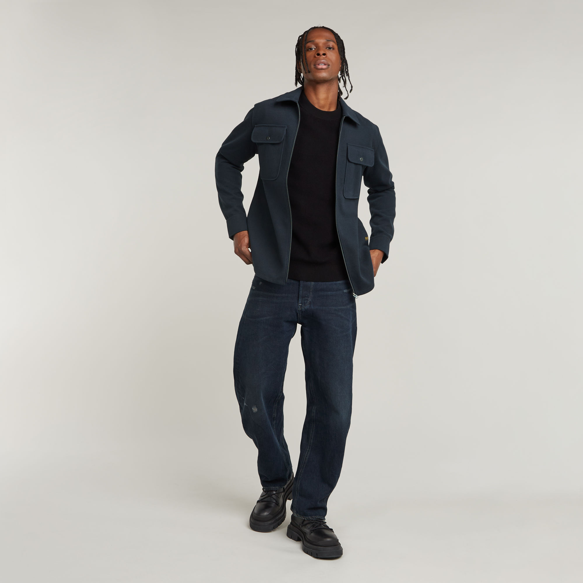 G-Star RAW GPO Zip Overshirt Donkerblauw Heren
