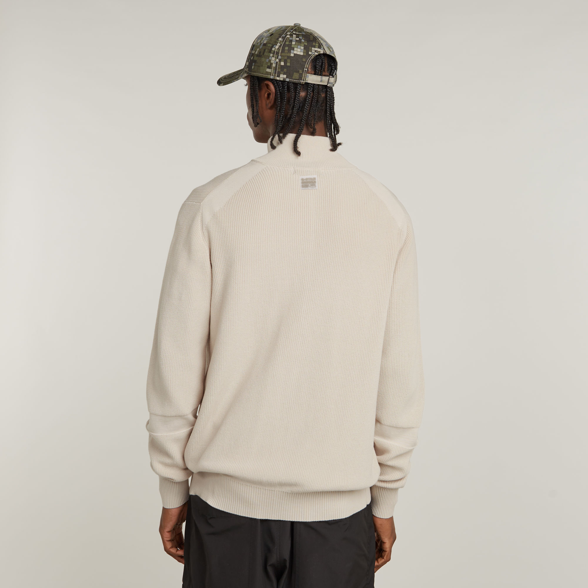 G-Star RAW Detailed Gebreide Trui Met Rits Wit Heren