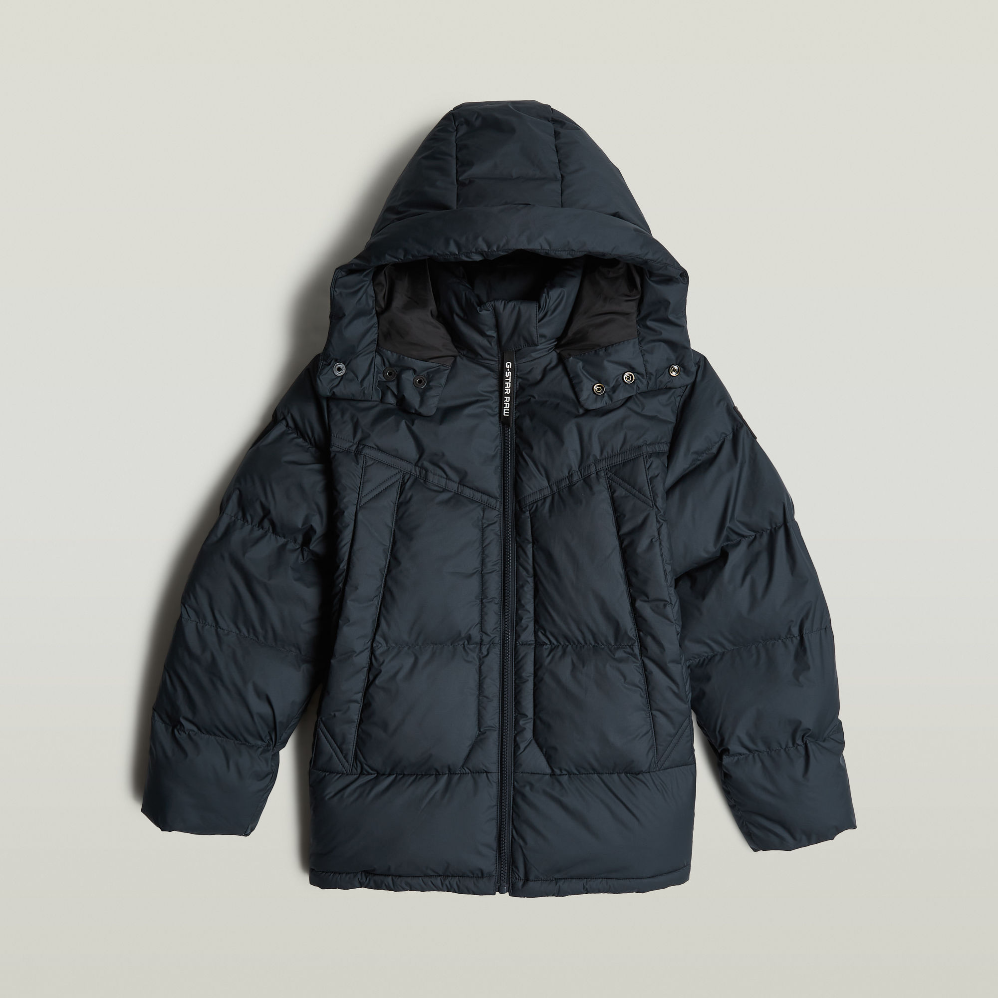G-Star RAW Jongens Whistler Gewatteerd Jack Met Capuchon Donkerblauw jongens