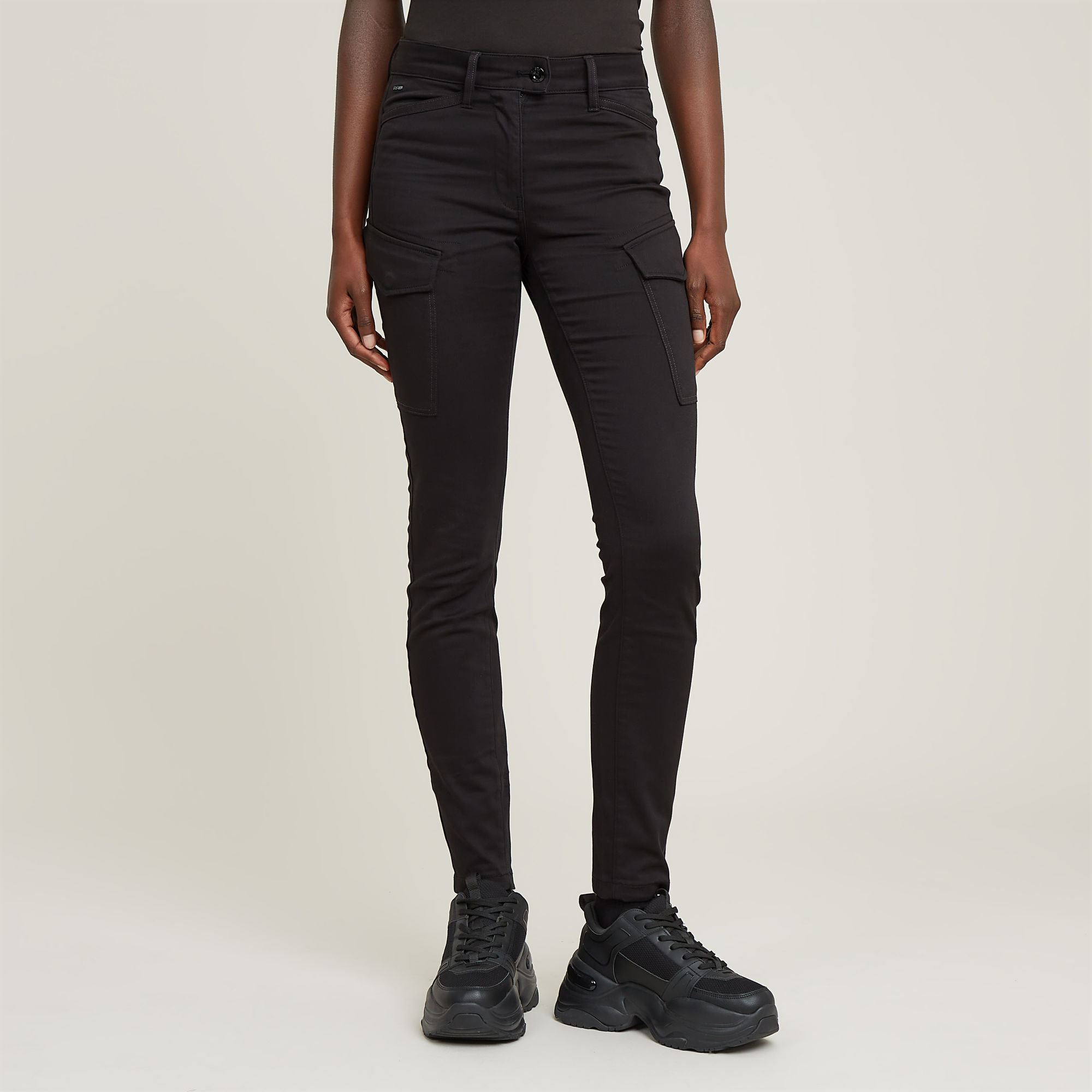 

Blossite G-Shape Army High Skinny Pants - Black - Women