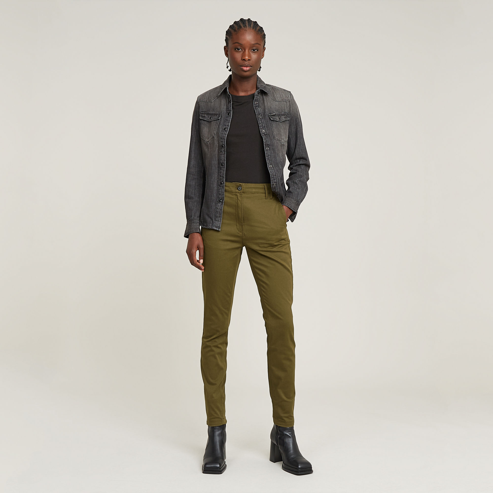 G-Star RAW Weld High Skinny Broek Groen Dames