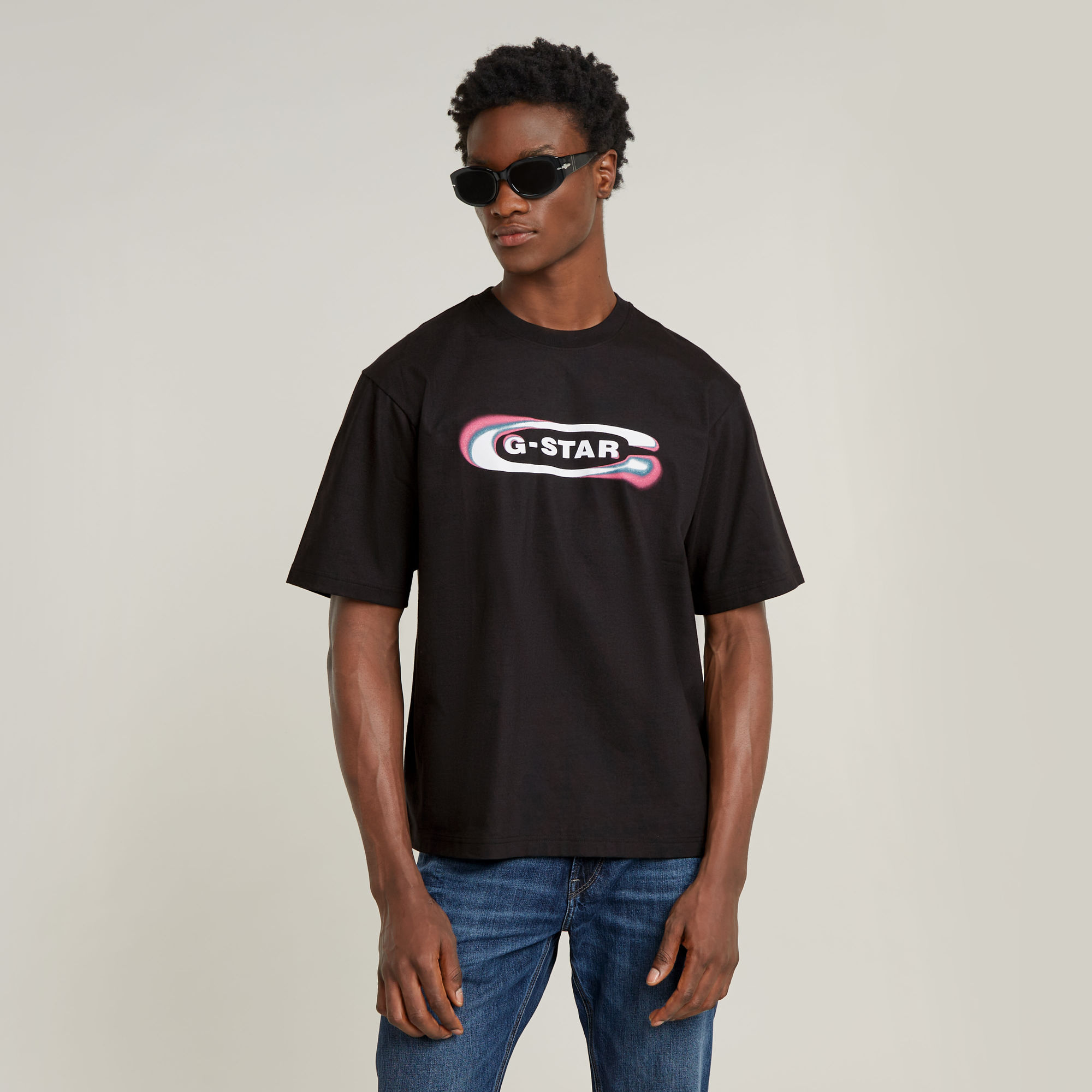 Gradient Old Skool Logo Boxy T-Shirt - Schwarz - Herren