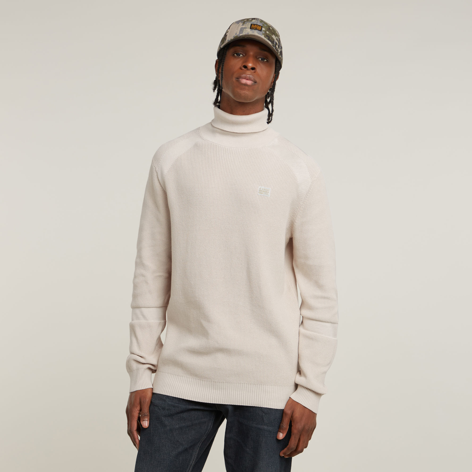 

Detailed Turtle Knitted Sweater - White - Men