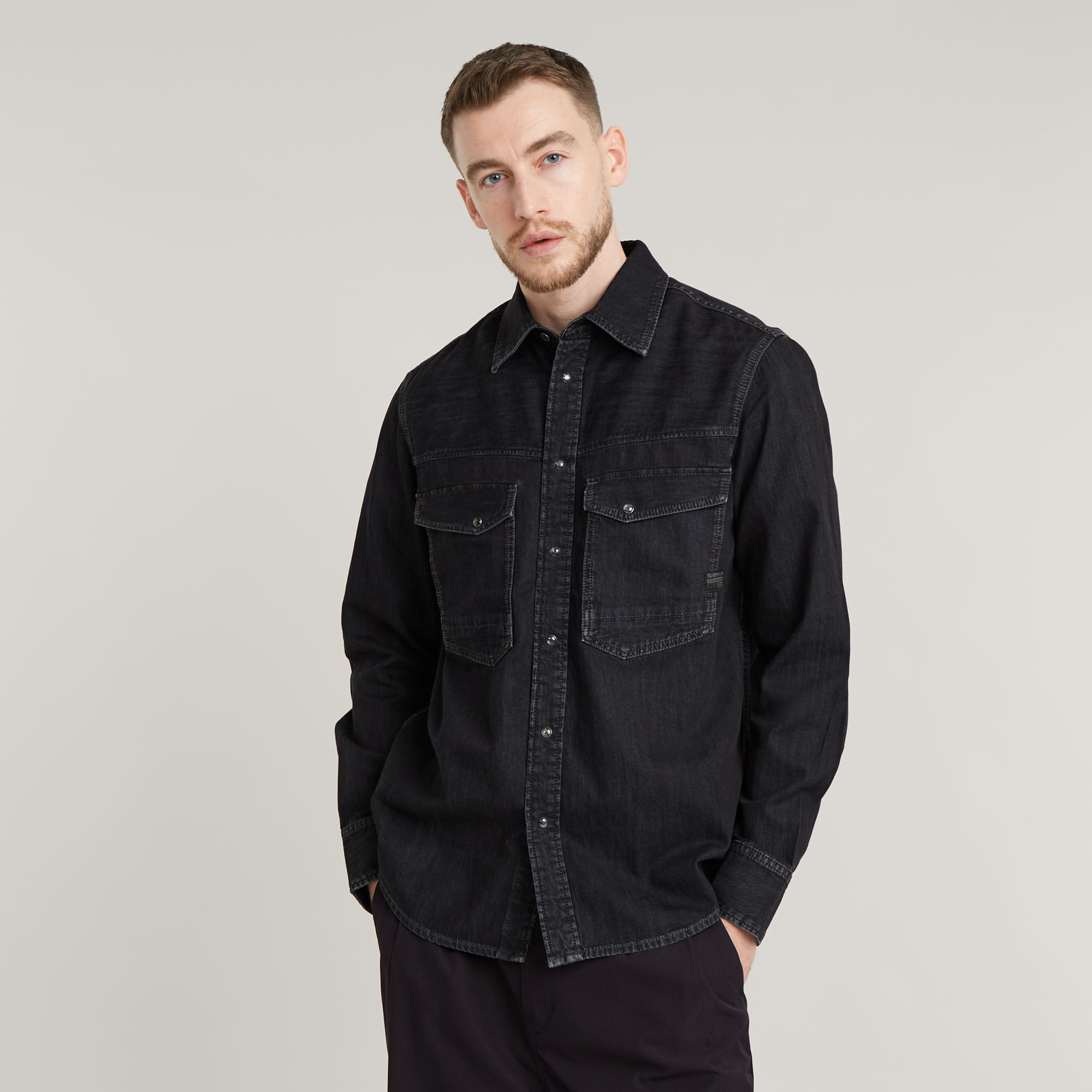 

Dakota Slim Denim Shirt - Black - Men