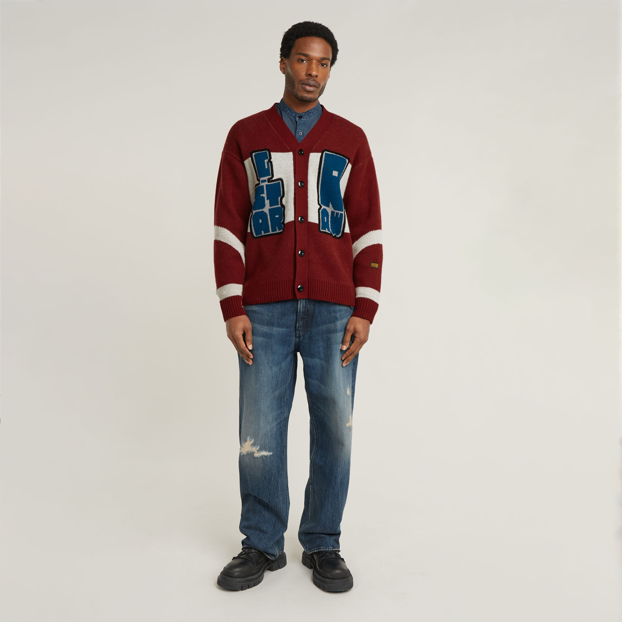 G-Star RAW Holiday Loose Gebreid Vest Rood Heren