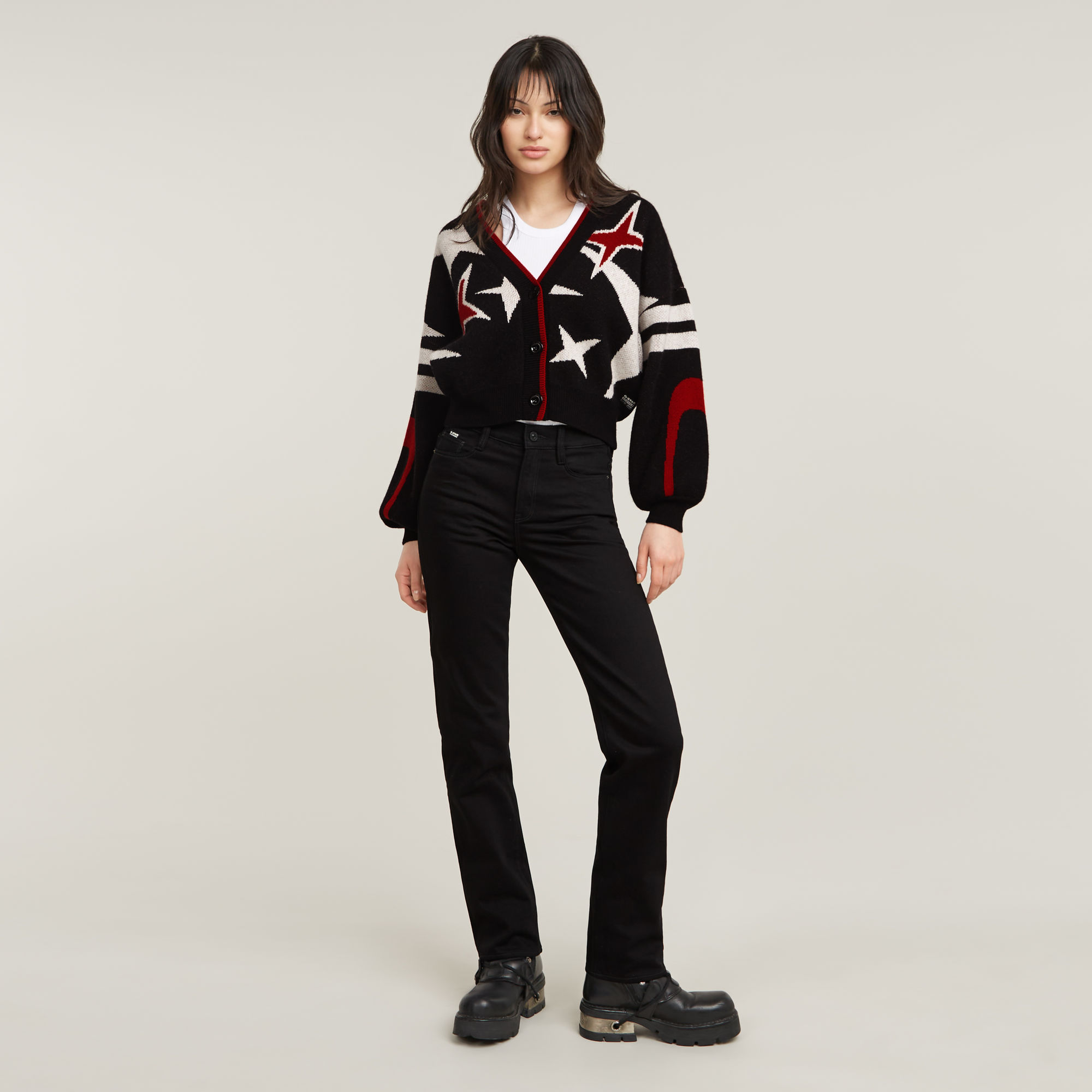 G-Star RAW Holiday Loose Gebreid Vest Zwart Dames