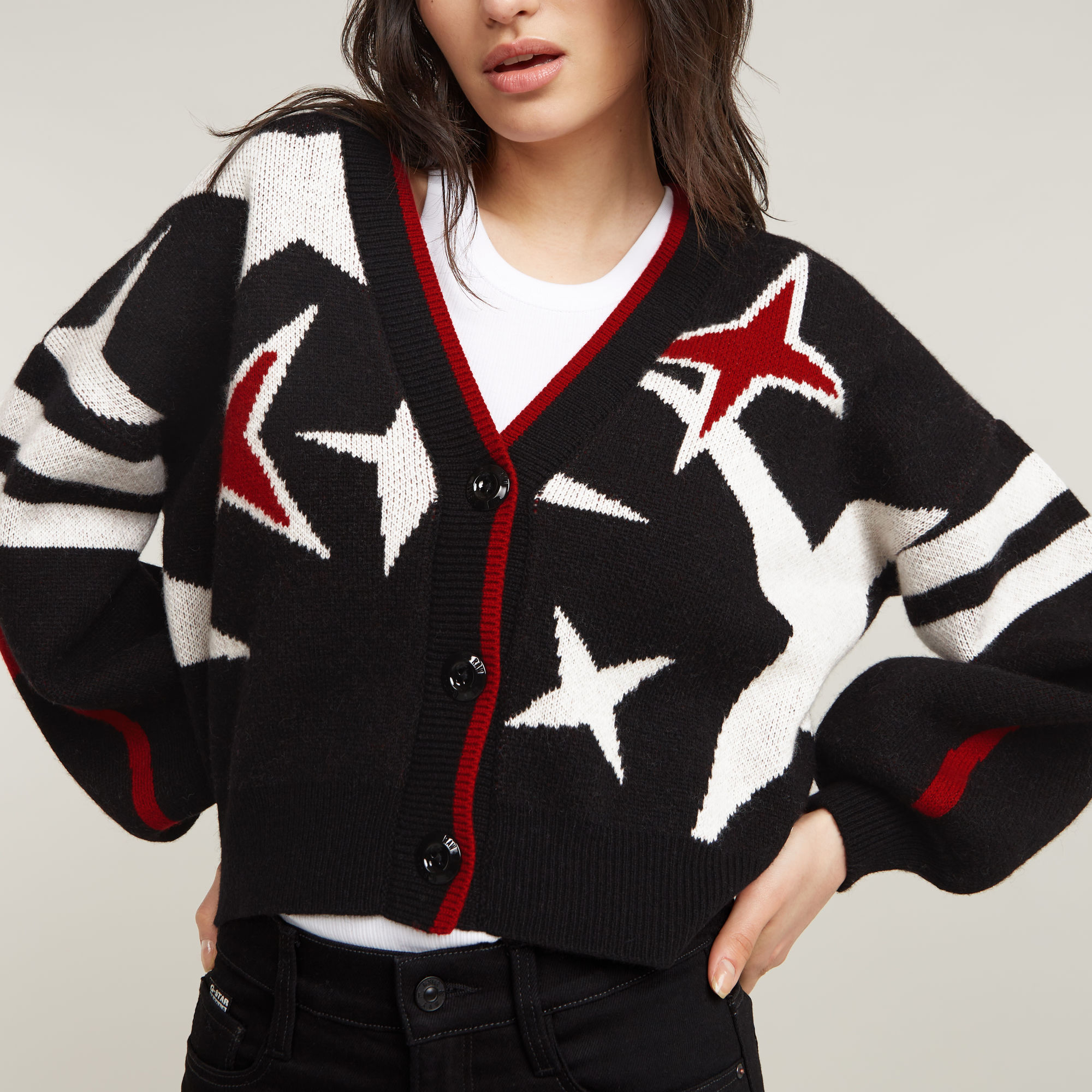 G-Star RAW Holiday Loose Gebreid Vest Zwart Dames