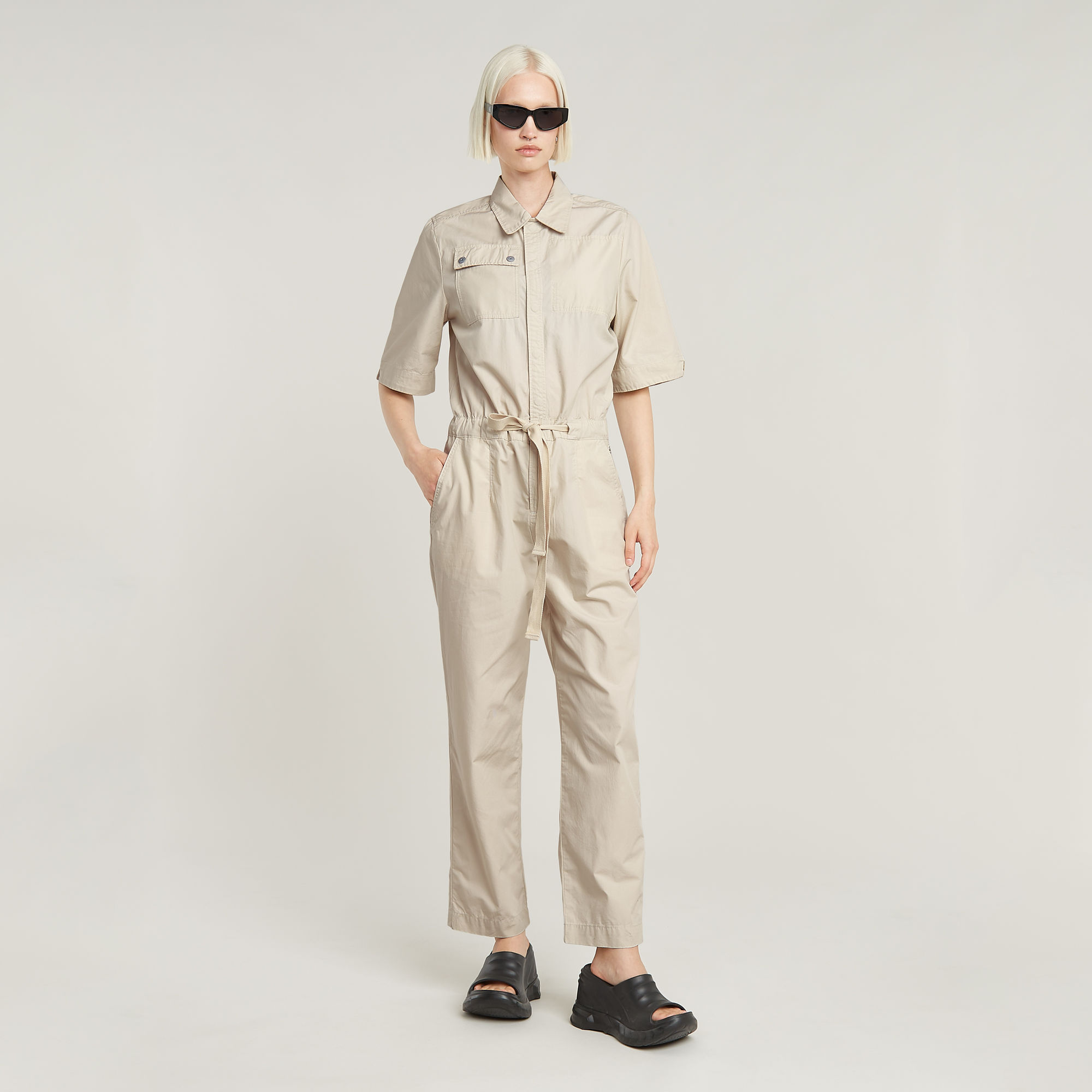 Army Jumpsuit - Weiß - Damen