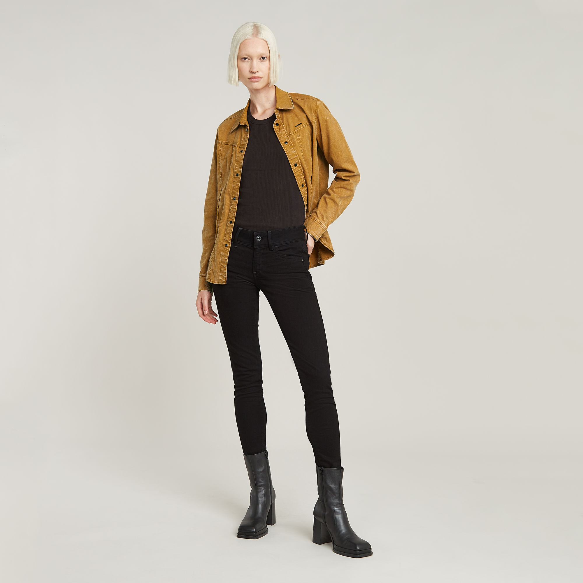 G-Star RAW Lynn Mid Skinny Jeans Zwart Dames