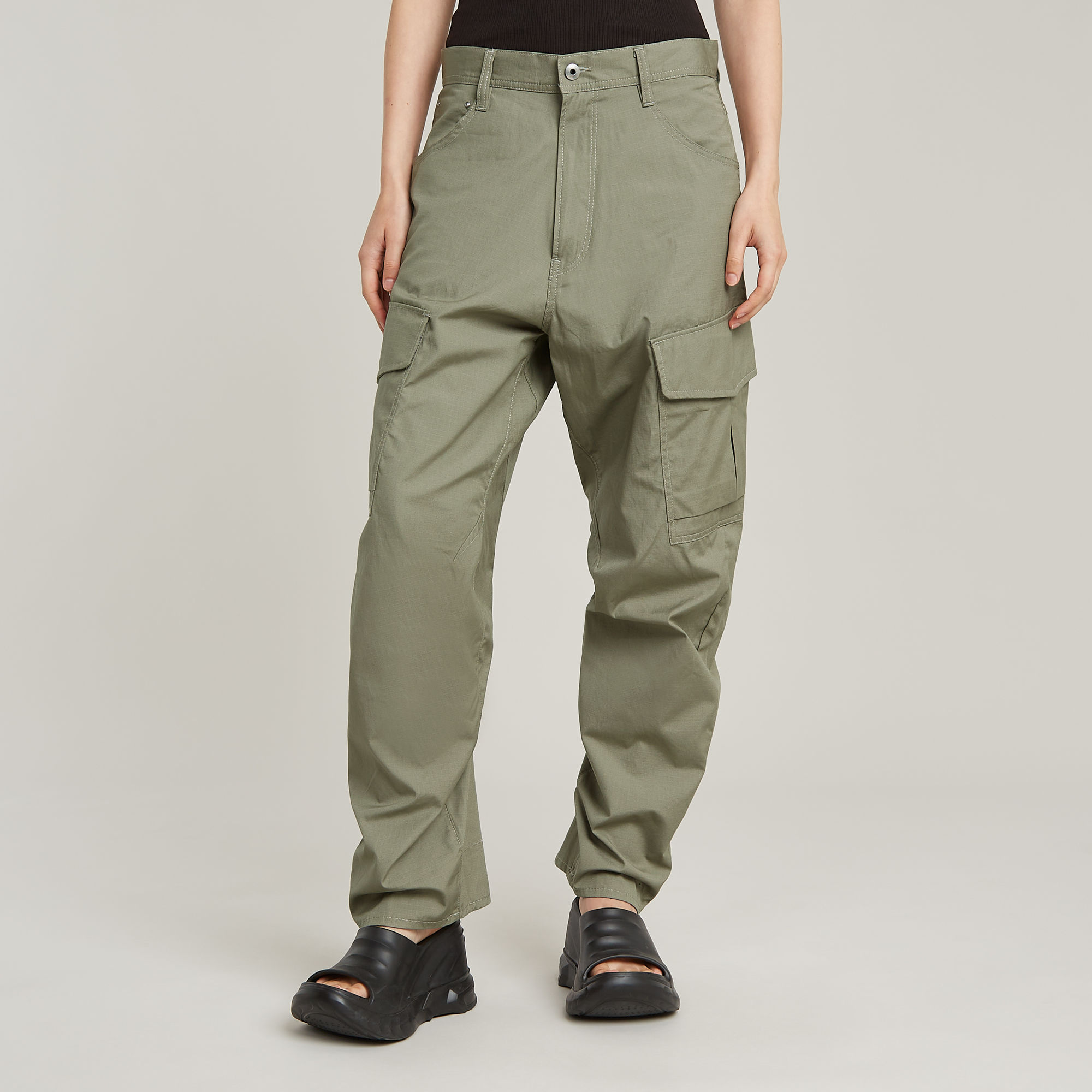 Cargohose 3D Boyfriend - Grün - Damen