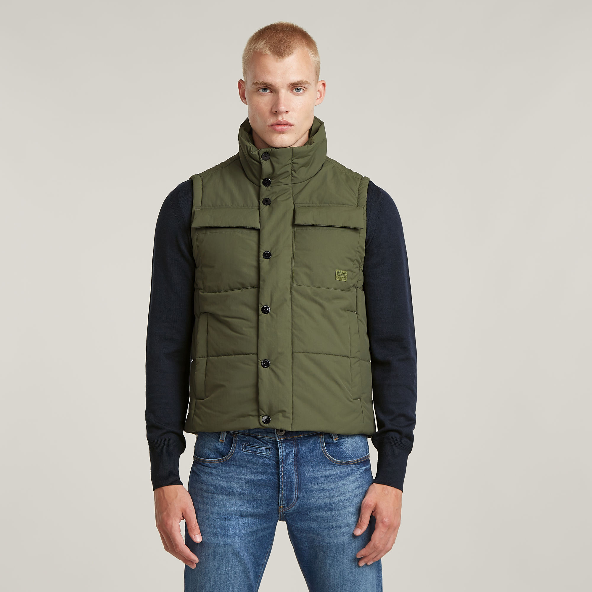 G-Star RAW Foundation Gewatteerde Bodywarmer Groen Heren