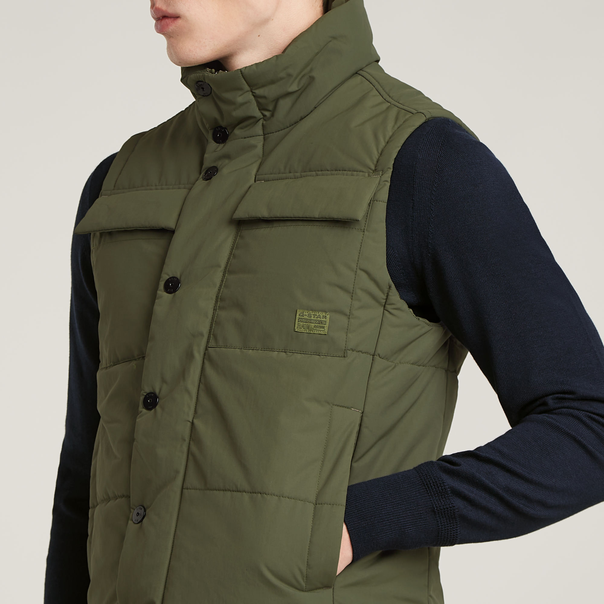 G-Star RAW Foundation Gewatteerde Bodywarmer Groen Heren