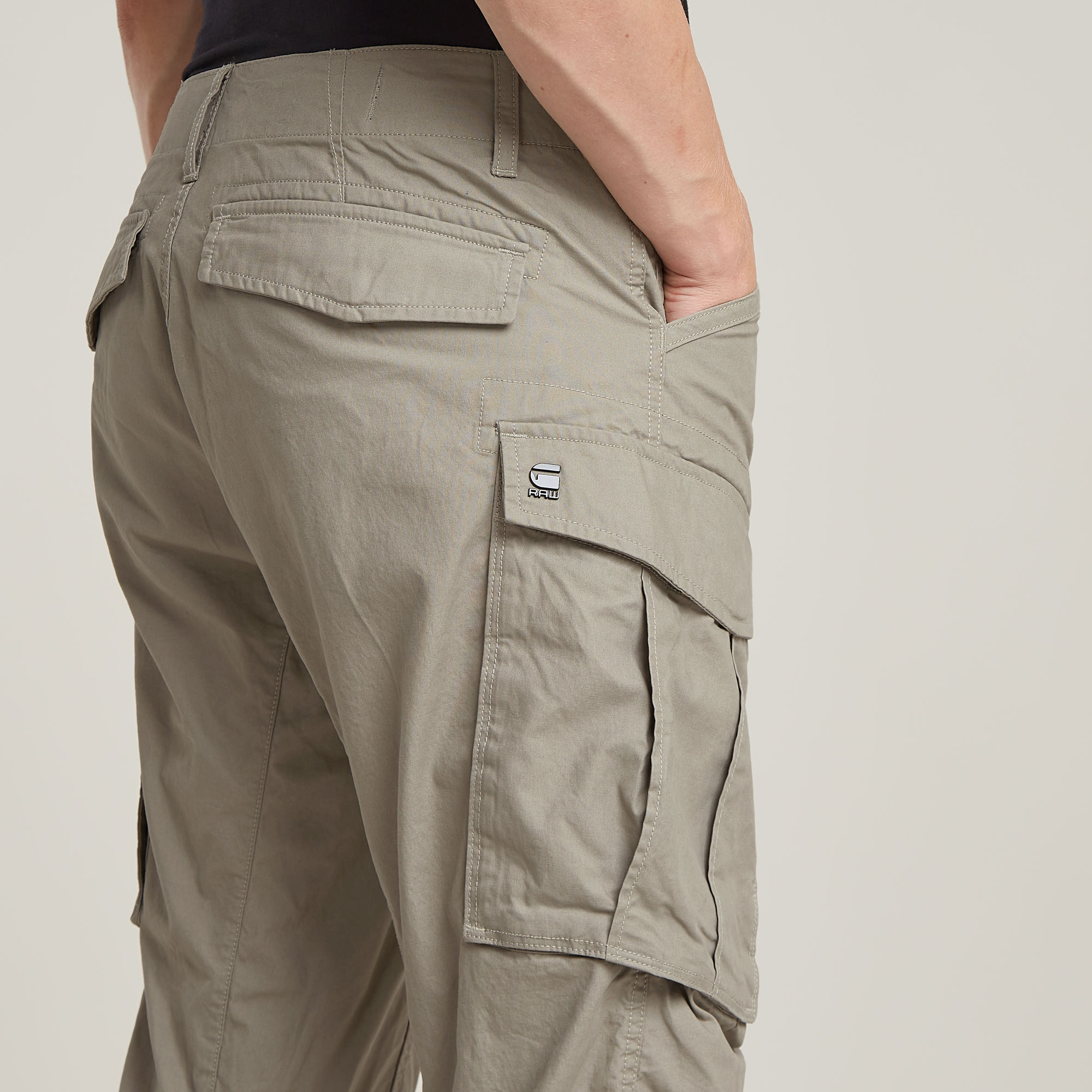 G-Star RAW Cargo Broek 3D Regular Tapered Cuffed Beige Heren