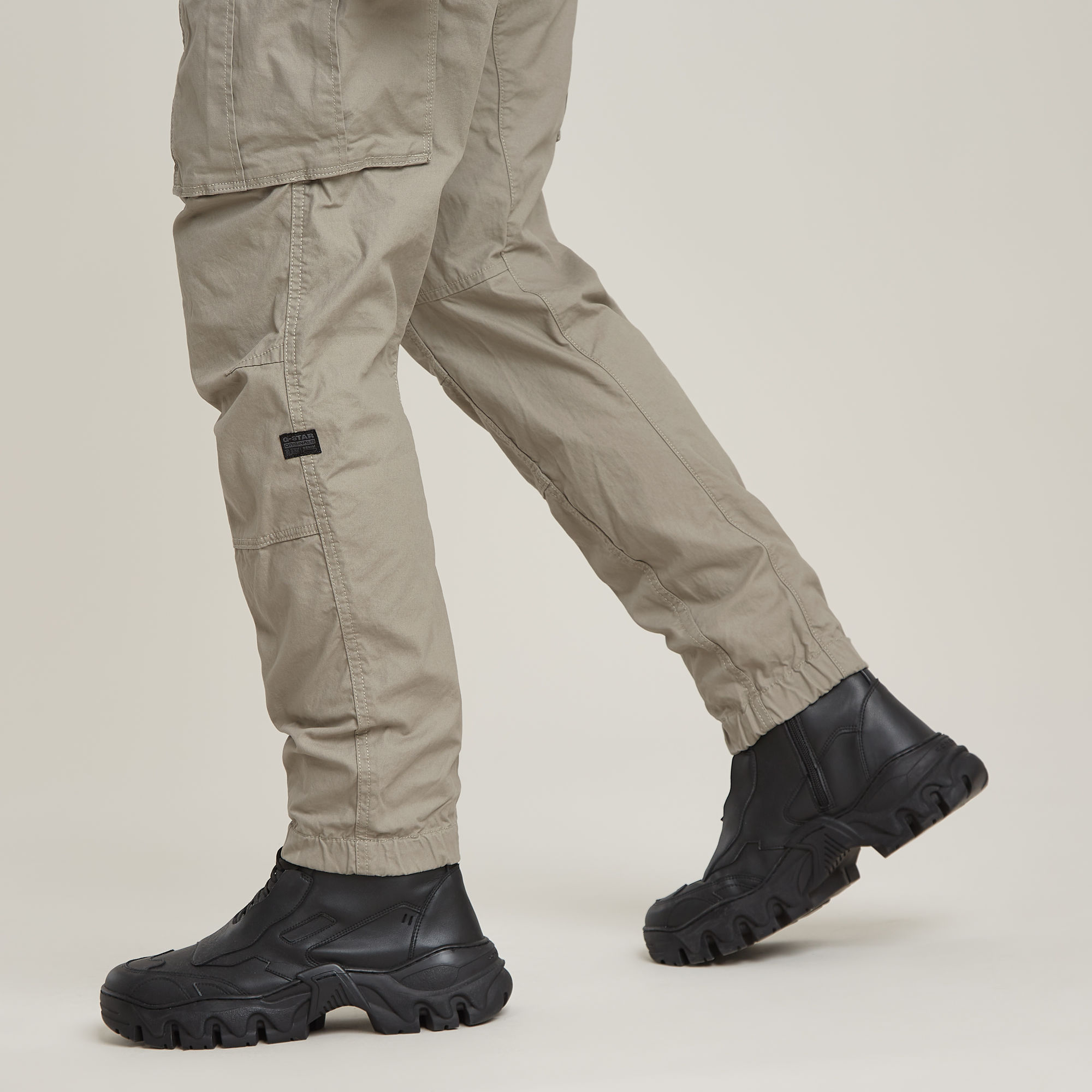 G-Star RAW Cargo Broek 3D Regular Tapered Cuffed Beige Heren