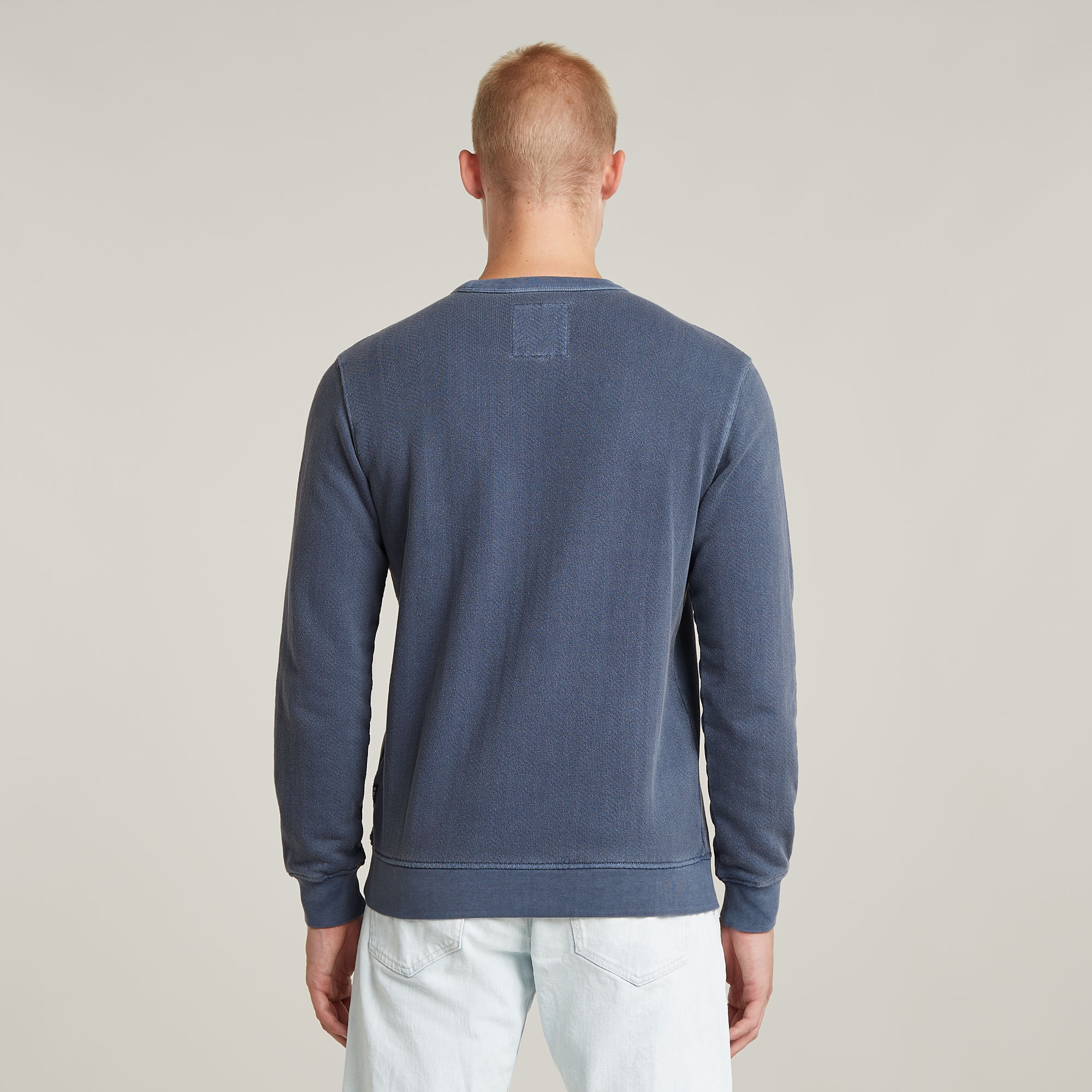 G-Star RAW Overdyed Sweater Midden blauw Heren
