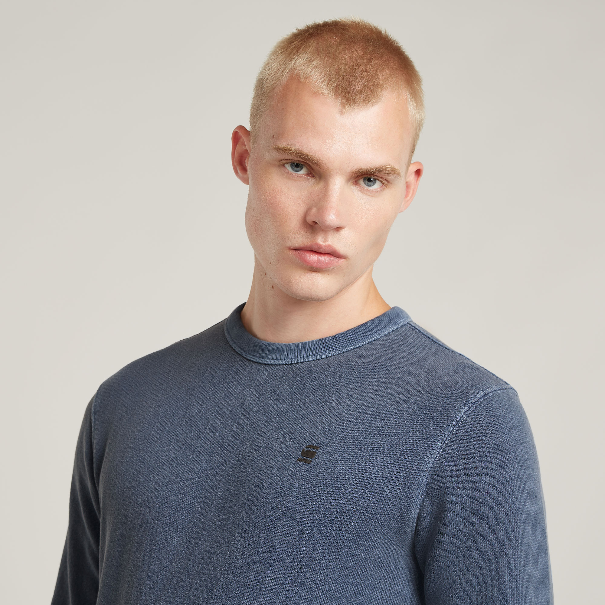 G-Star RAW Overdyed Sweater Midden blauw Heren