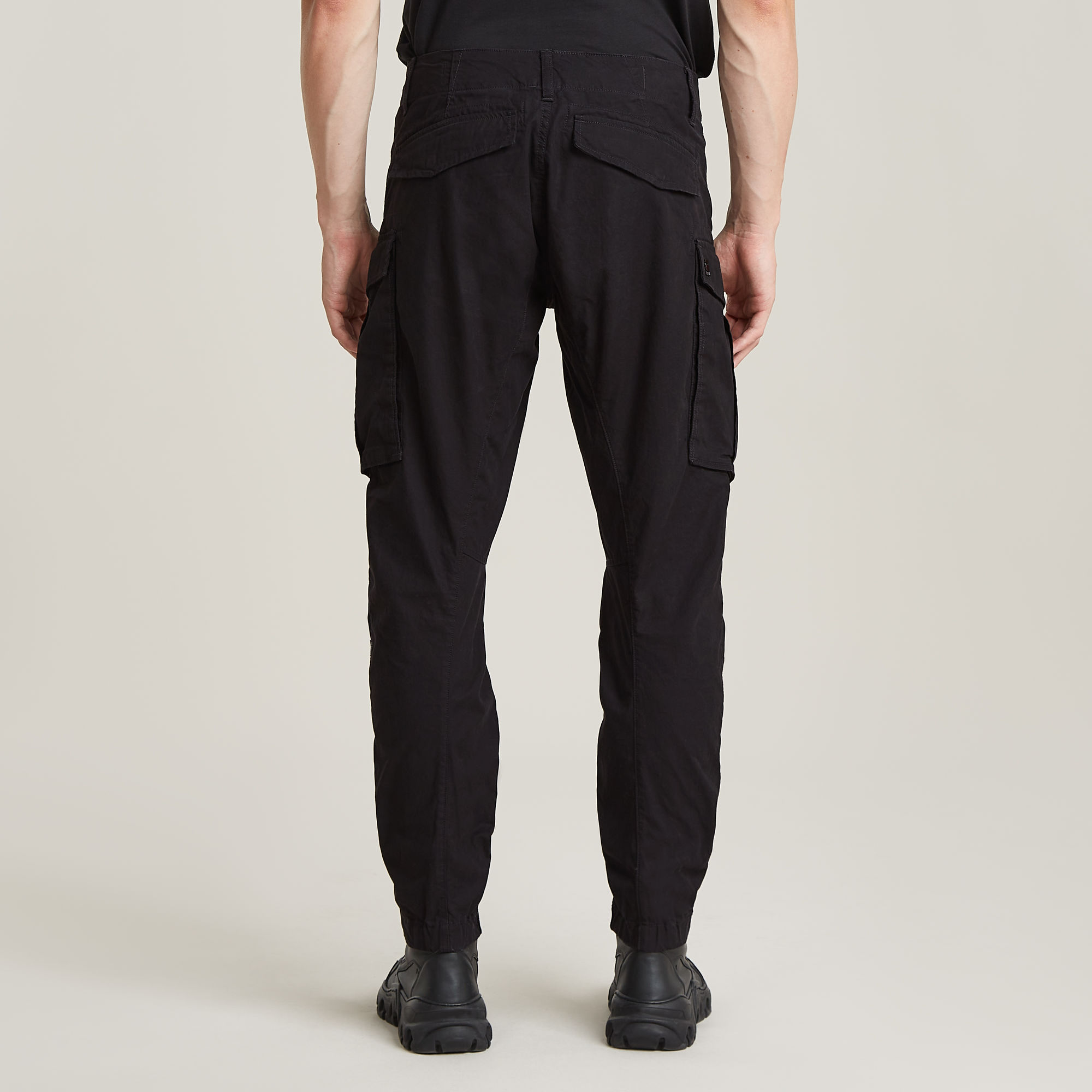 G-Star RAW Cargo Broek 3D Regular Tapered Cuffed Zwart Heren