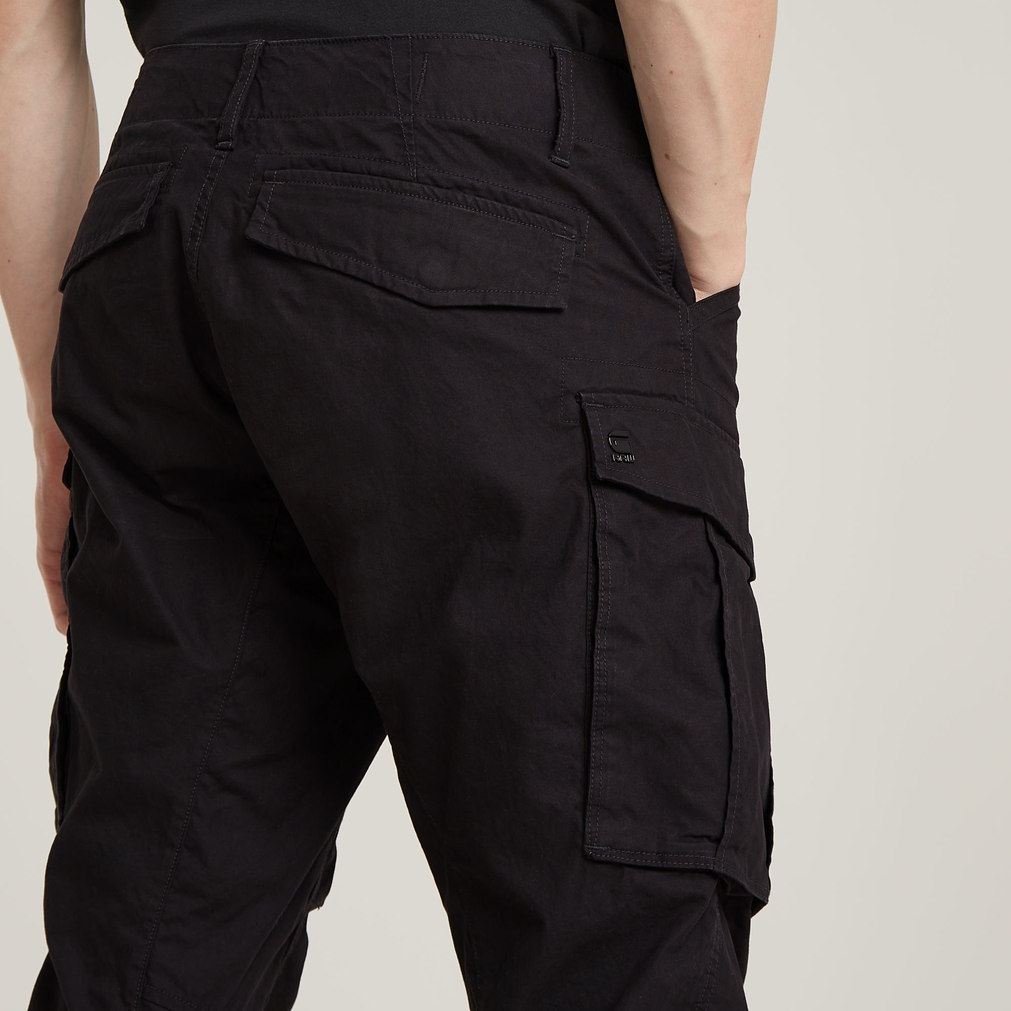 G-Star RAW Cargo Broek 3D Regular Tapered Cuffed Zwart Heren