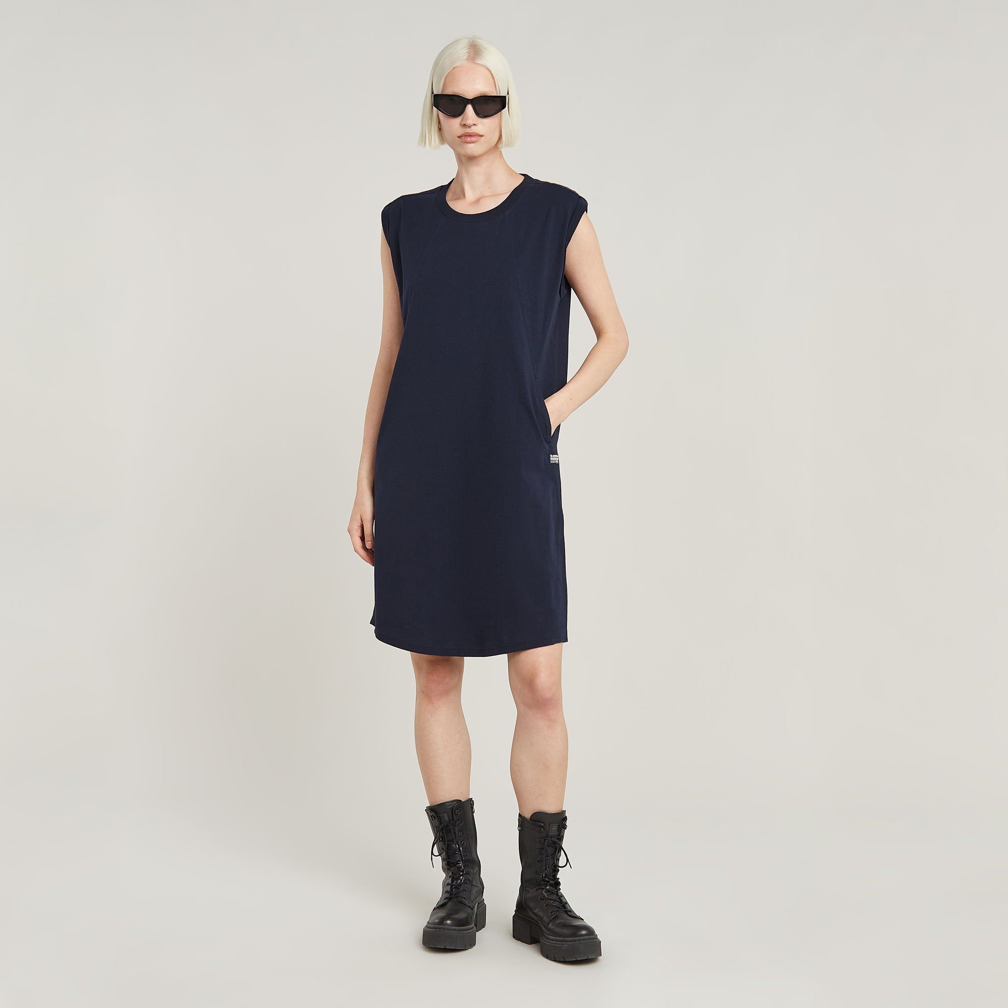 

Seam Detail Loose Dress - Dark blue - Women