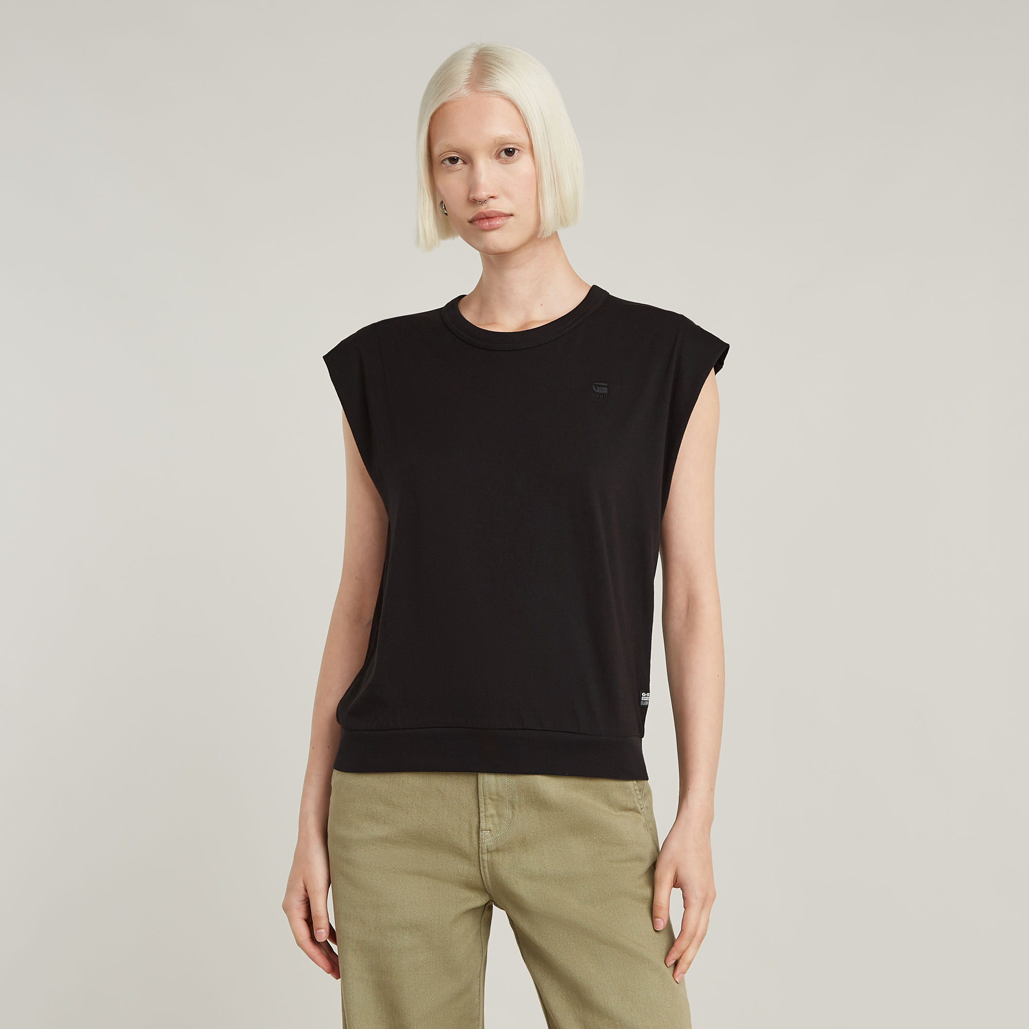 G-Star RAW Open Back Loose Sleeveless Top Zwart Dames