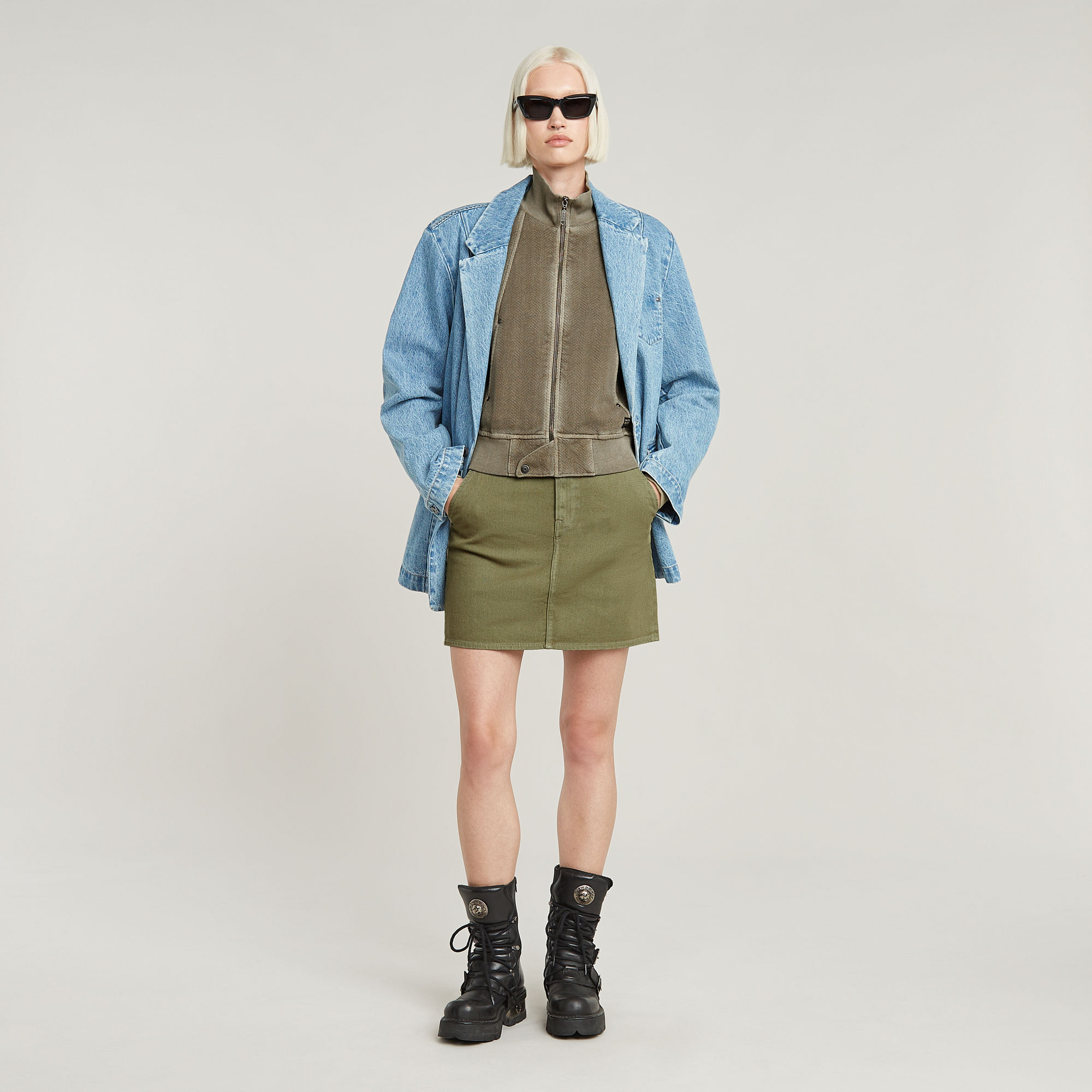 G-Star RAW Overdyed Slim Track Sweater Jack Groen Dames