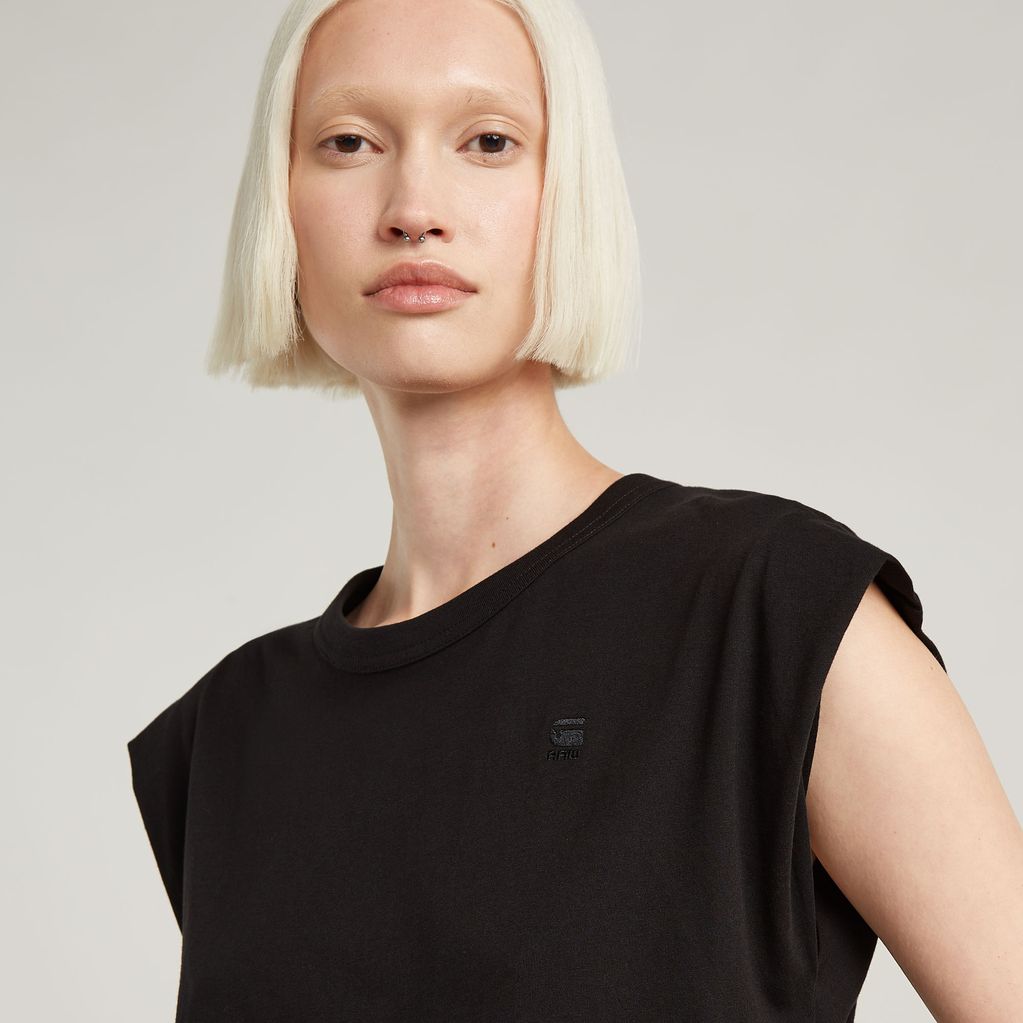 G-Star RAW Open Back Loose Sleeveless Top Zwart Dames