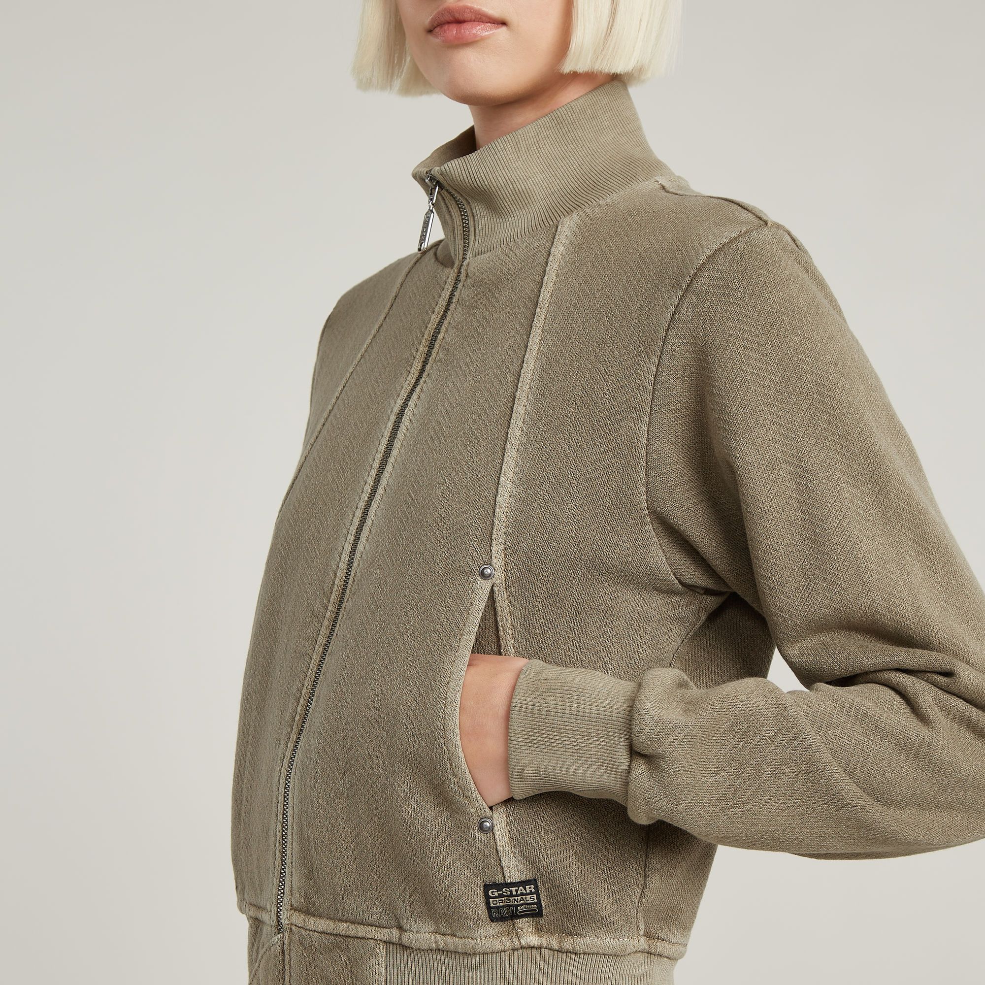 G-Star RAW Overdyed Slim Track Sweater Jack Groen Dames