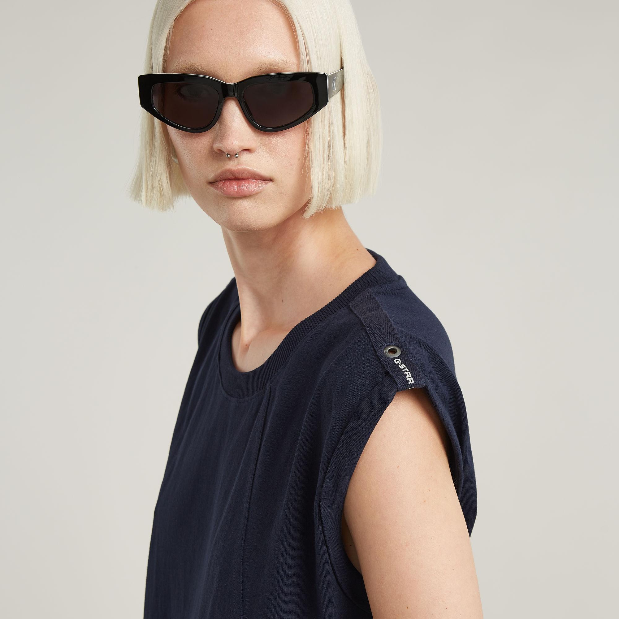 G-Star RAW Seam Detail Loose Jurk Donkerblauw Dames