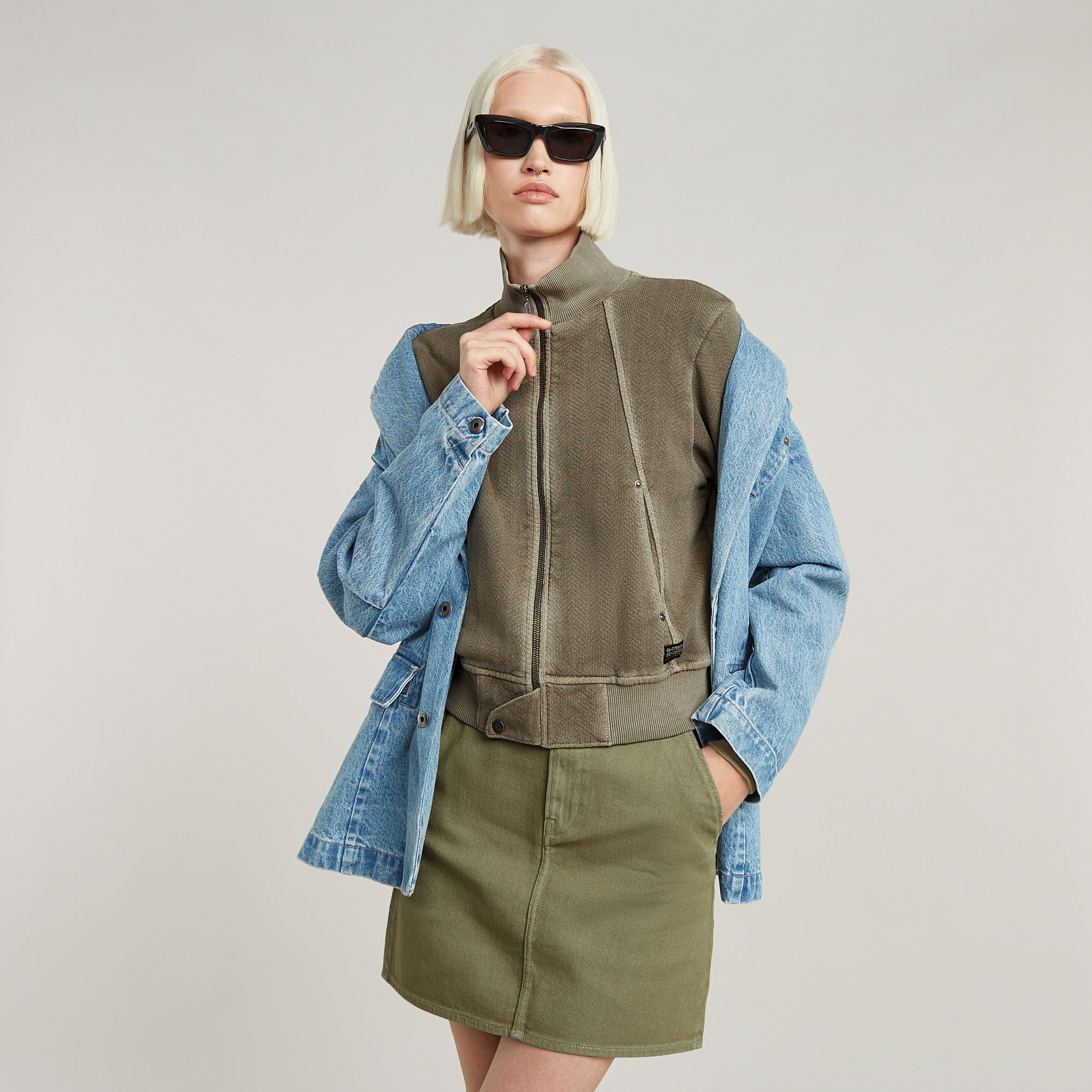G-Star RAW Overdyed Slim Track Sweater Jack Groen Dames